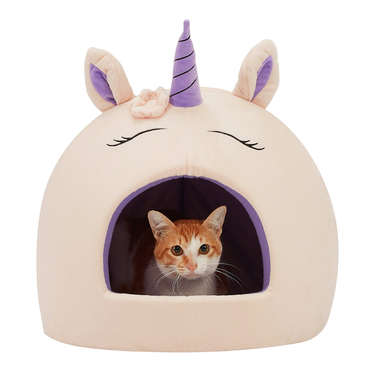 Best Friends By Sheri Novelty Pet Hut, Covered Domed Cat And Dog Bed, Washable Microfiber, Unicorn