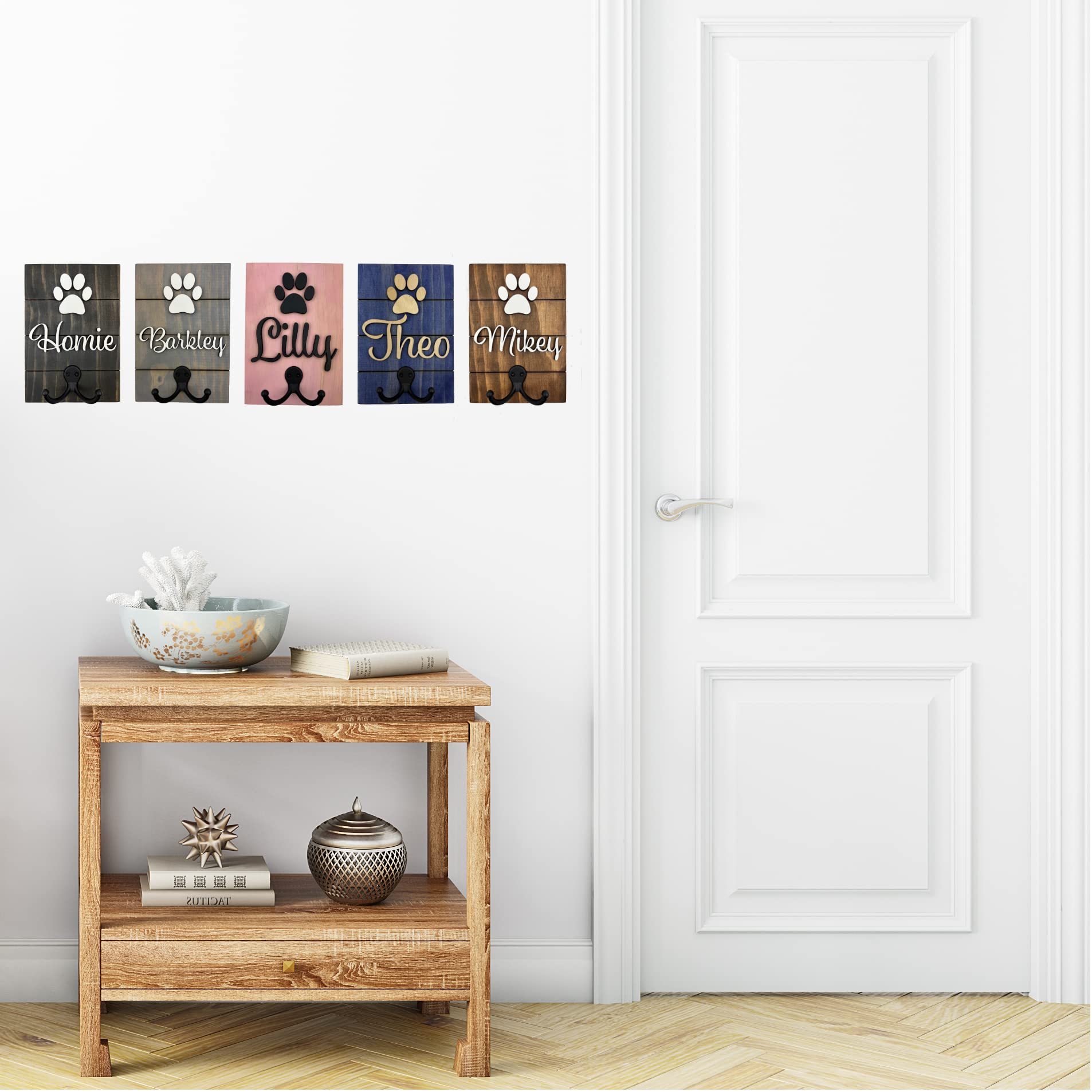 Personalized Dog Leash Holder 3D Letters, Custom Pet Leash Holder