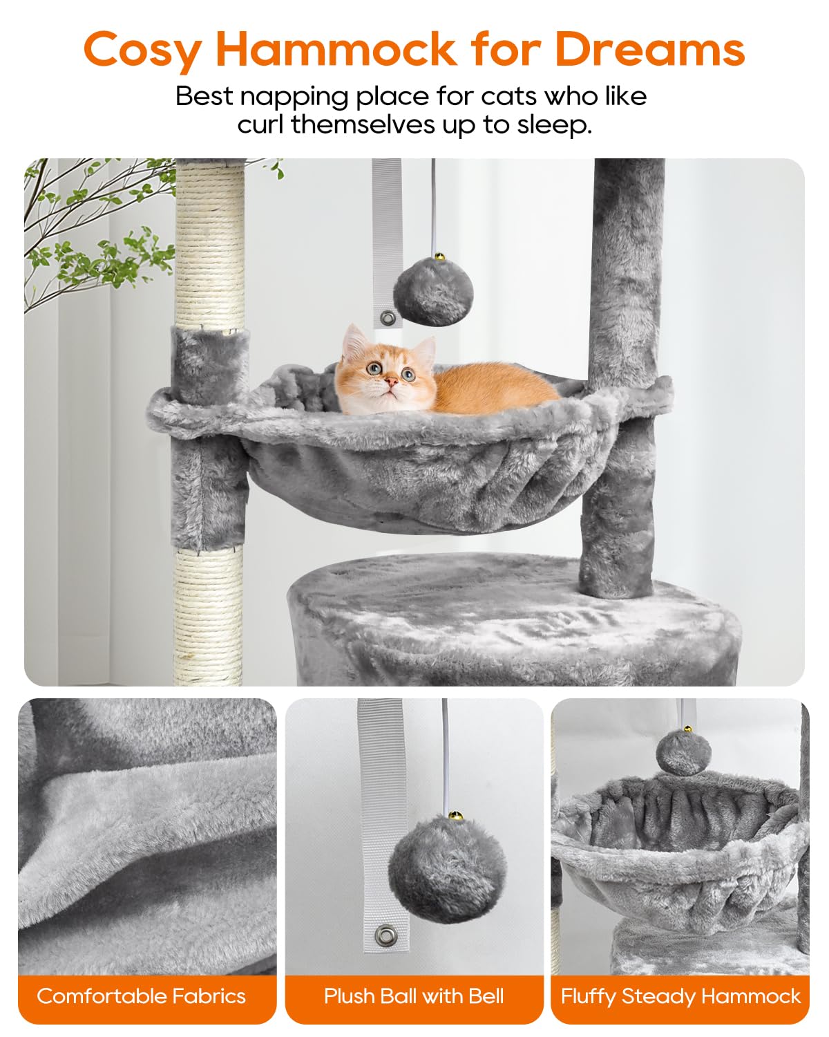 Syandlvy Small Cat Tree For Indoor Cats, Activity Cat Tower With Scratching Post For Kittens, Modern Cat Furniture With Basket &