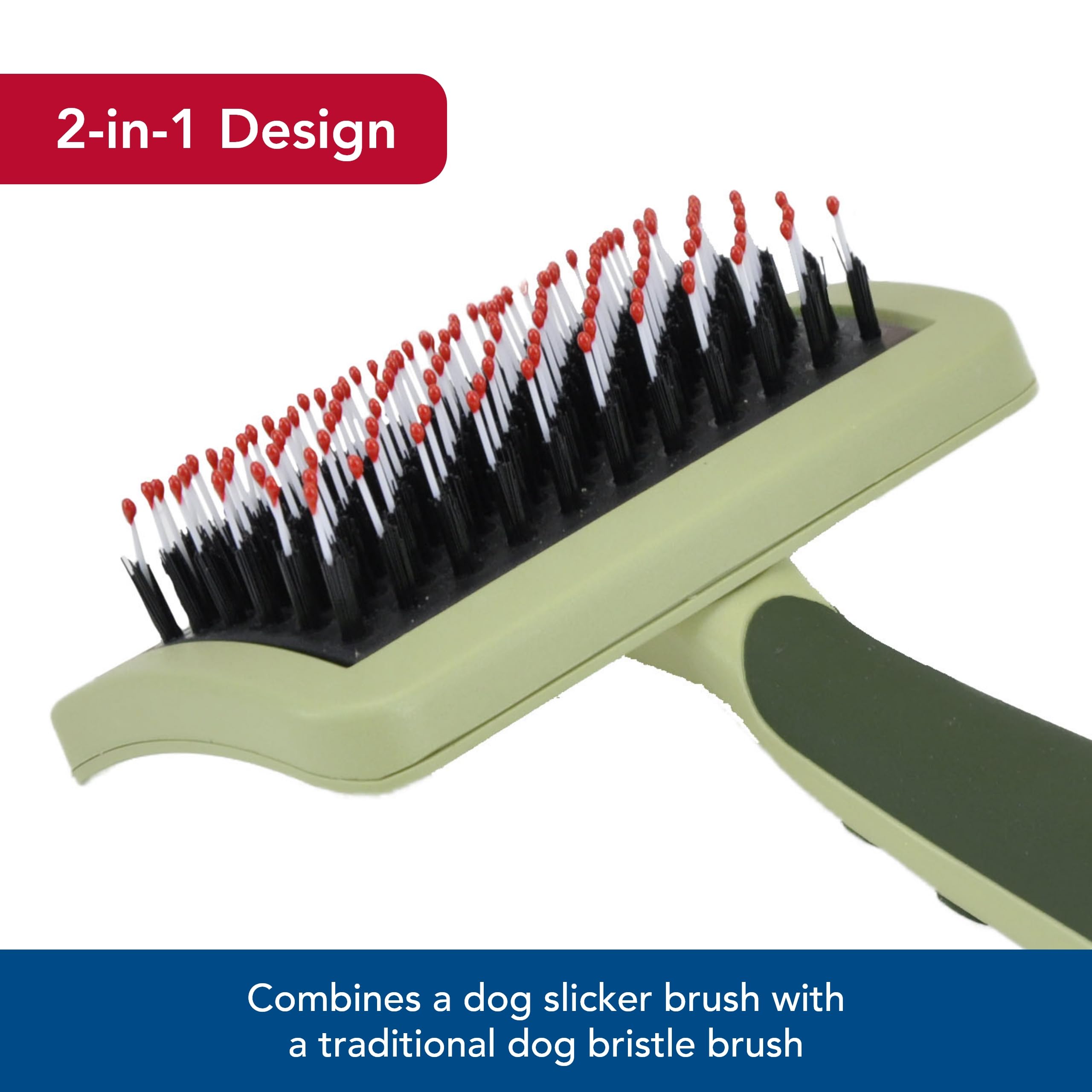 Coastal Pet Safari Complete Dog Brush - 2-In-1 Design Dog Slicker Brush With Grooming Bristles - Detangling & Dematting Dog Brus