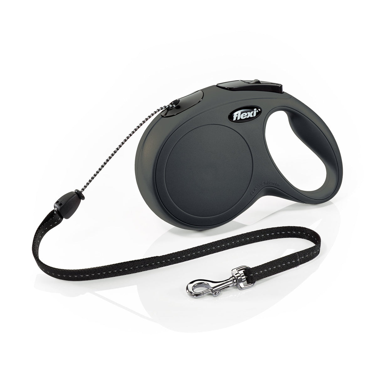 Flexi New Classic Retractable Dog Leash (Cord), 26 Ft, Medium, Black