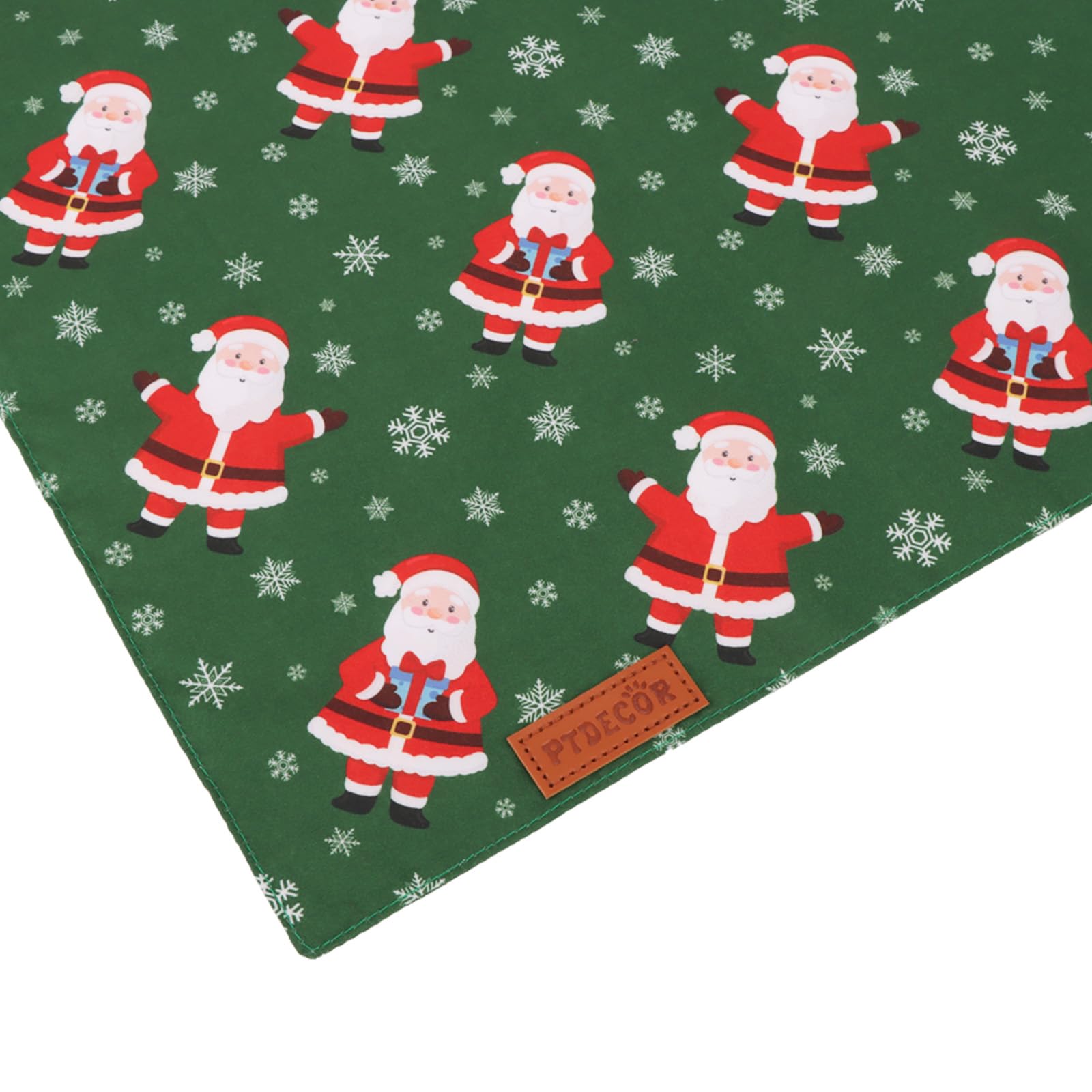 Ptdecor Christmas Dog Bandana, Xmas Hoho Santa Design Reversible Holiday Dog Scarf, Triangle Christmas Bandanas For Medium Large