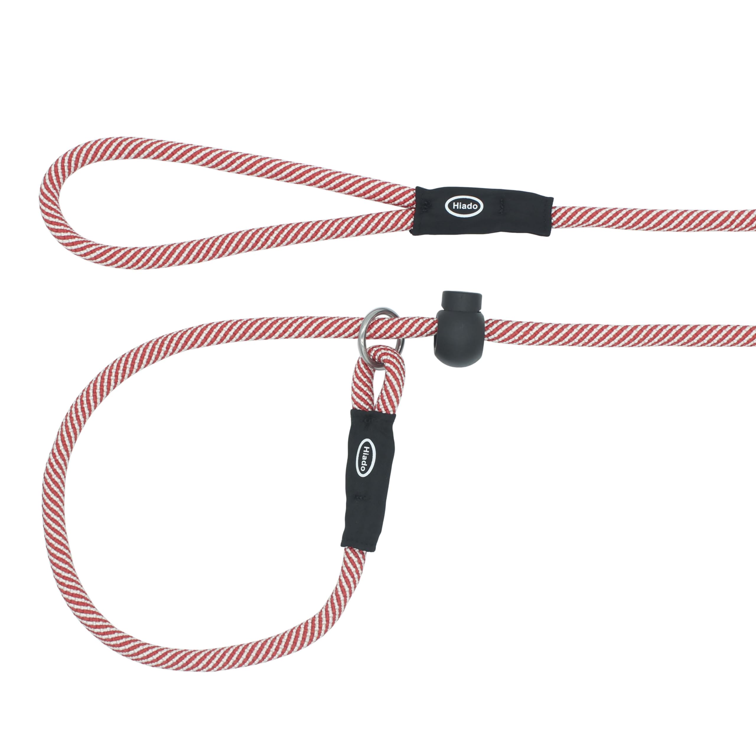 Hiado Slip Lead Dog Leash With Stopper Loop Rope Training No Pull For Small Medium Large Dogs 6Ft Red White