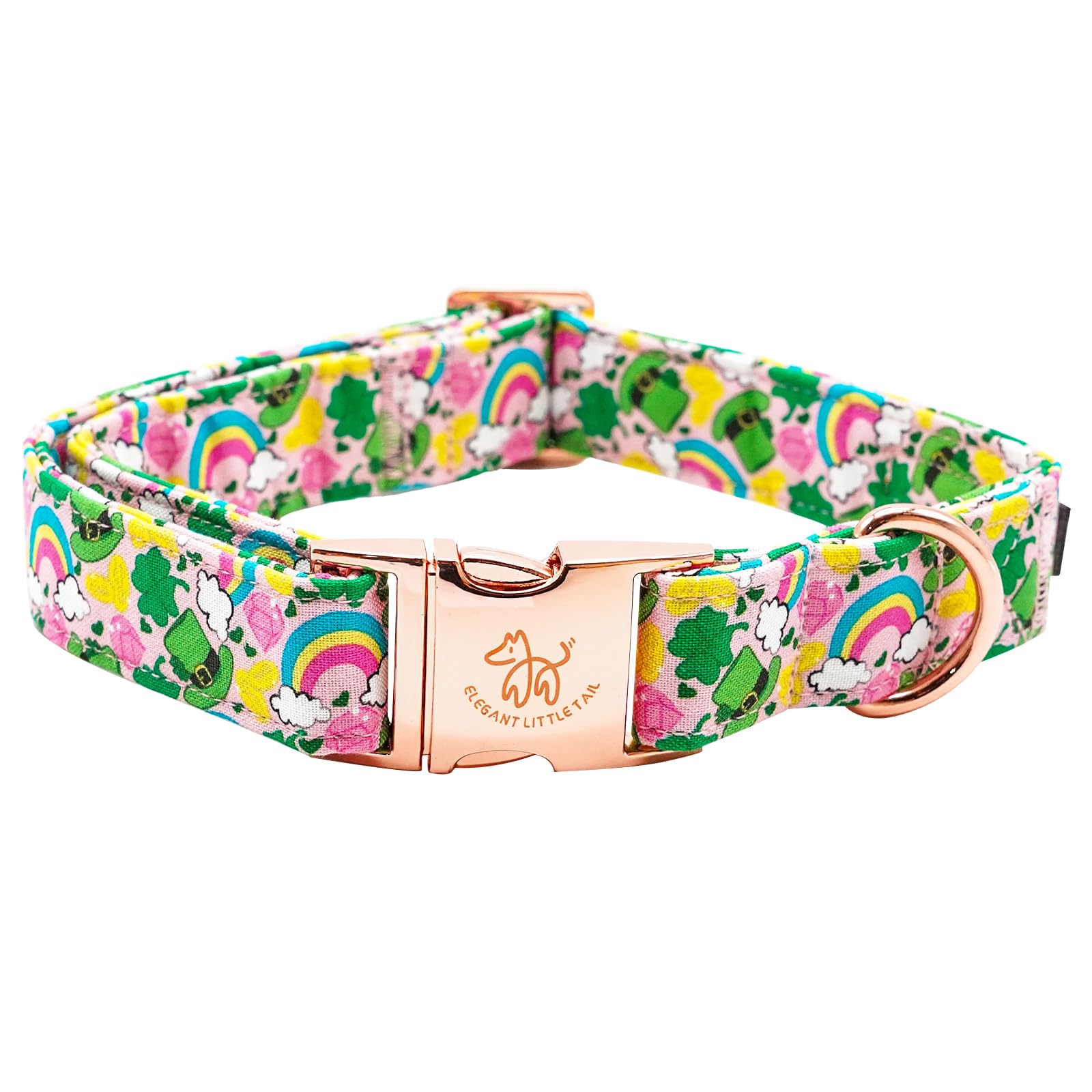Elegant Green Clover Adjustable Large Dog Collar
