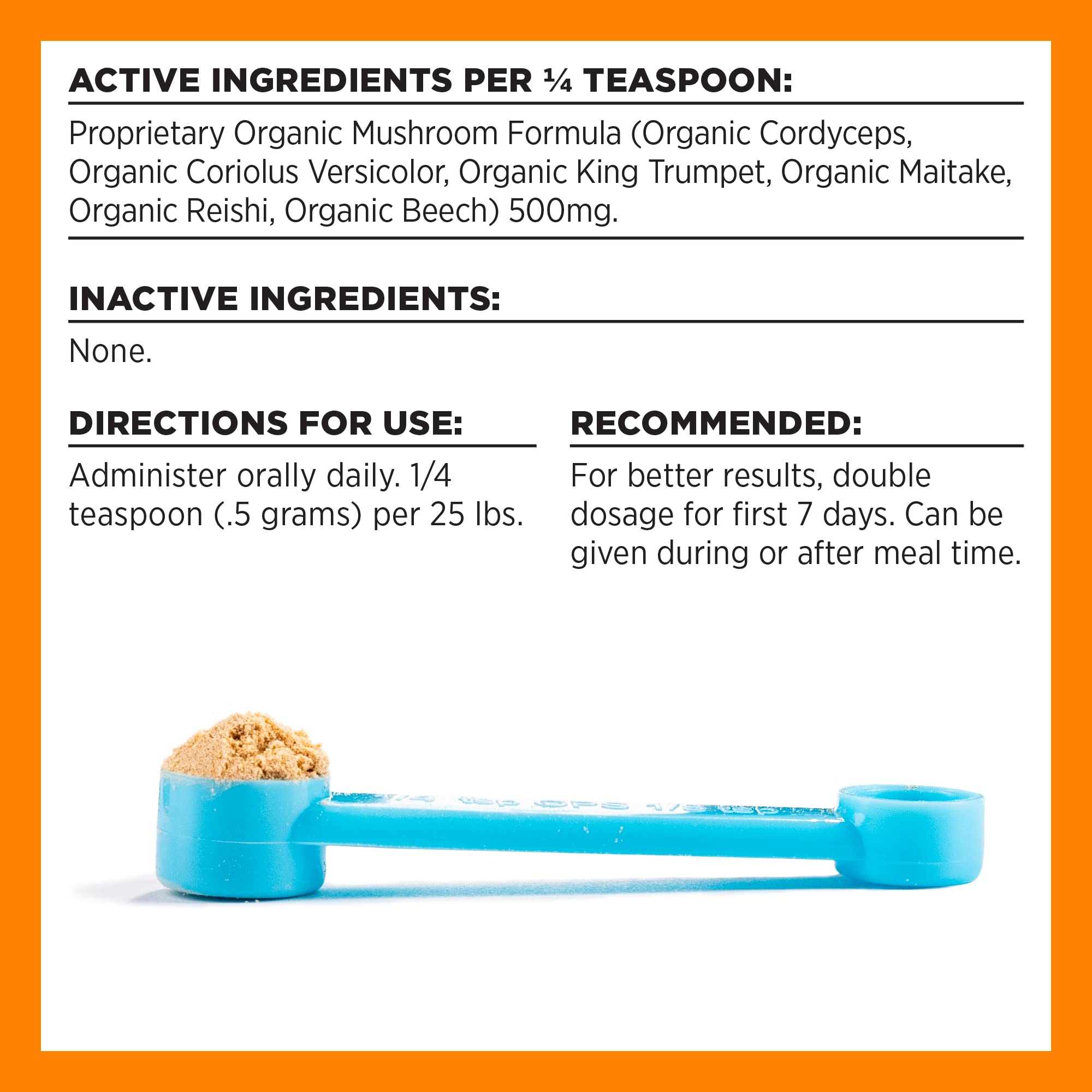 BIXBI Dog & Cat Skin & Coat Support, 2.12 oz (60 g) - All Natural Organic Pet Superfood - Daily Mushroom Powder Supplement - USA