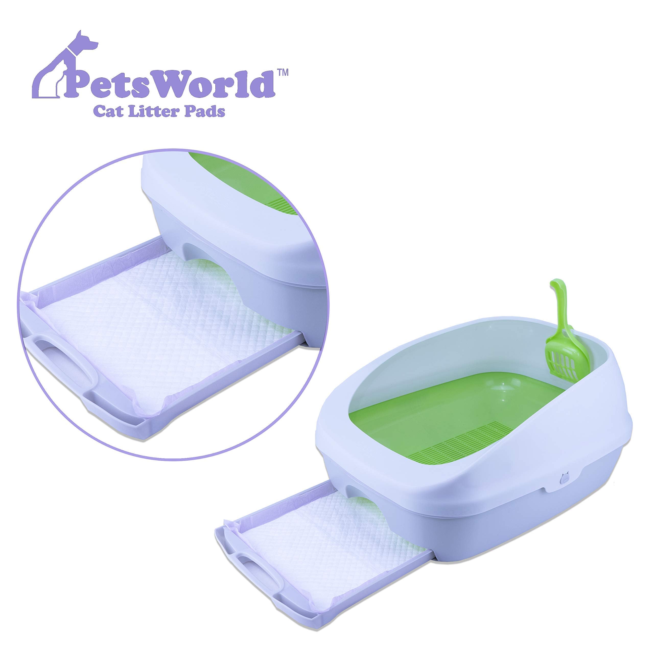 Petsworld Cat Pad Refills For Tidy Cats Breeze Litter System 50 Pads For Cat Litter Box, 16.9X11.4 Inch