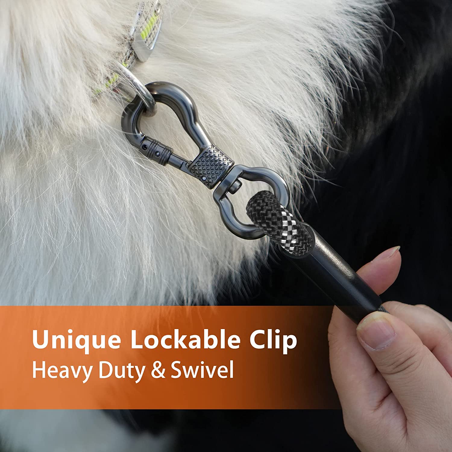 Ntr Long Dog Leash, Rope Lead 50 Feet, With 2 Swivel Hooks, Reflective Threads And Comfortable Padded Handle, Puppy Leash For Wa