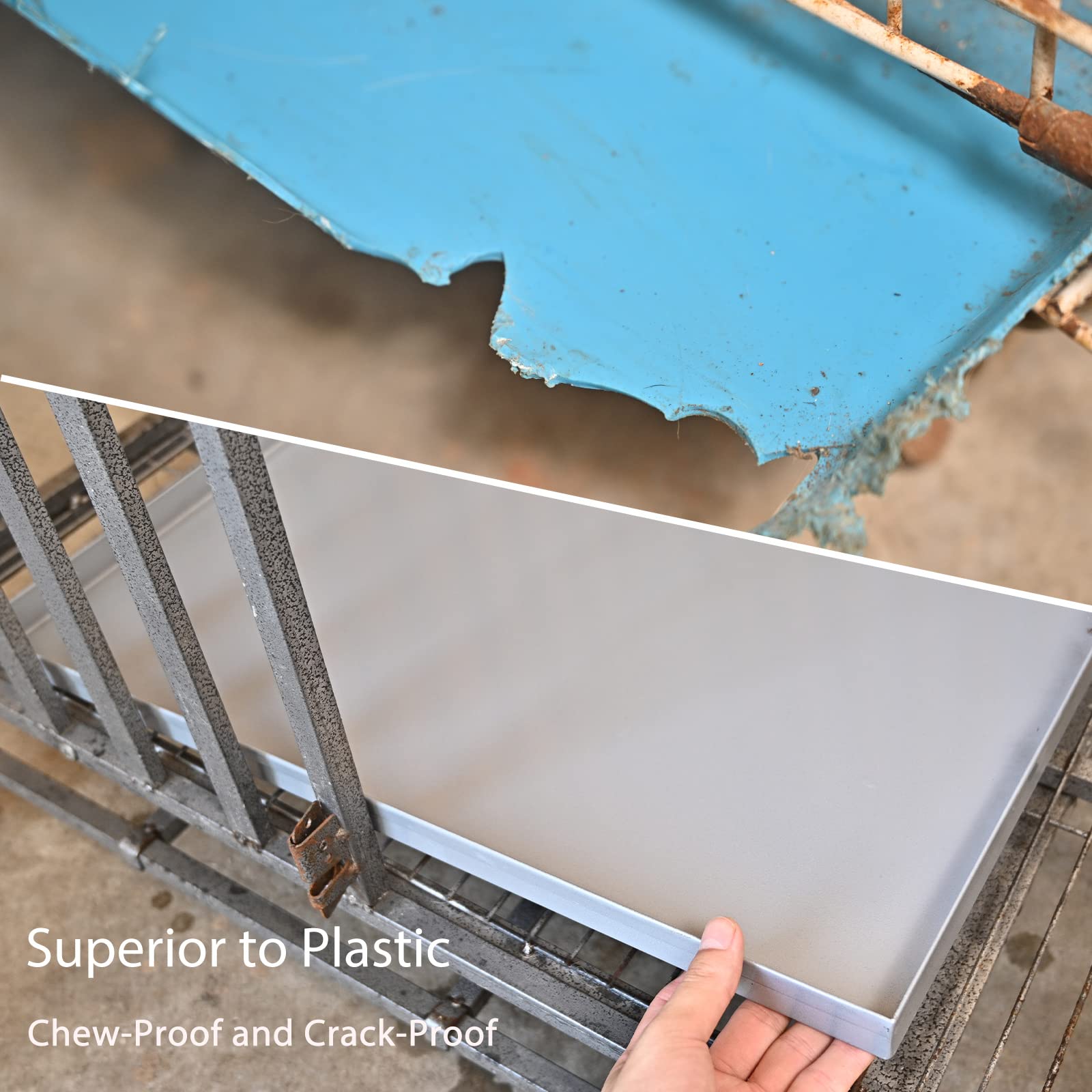 Icitywall 47X29.13X1 Replacement Tray For Dog Crate, Galvanized, Chew-Proof And Crack-Proof Dog Kennel Tray Replacement