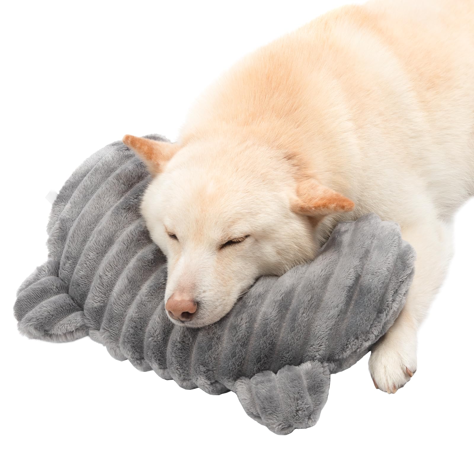 Jiupety Dog Calming Pillow, Soft and Neck-Friendly, Washable Pet Neck Pillows for Small Medium Large Dogs and Cats, 14 x 9, Gray