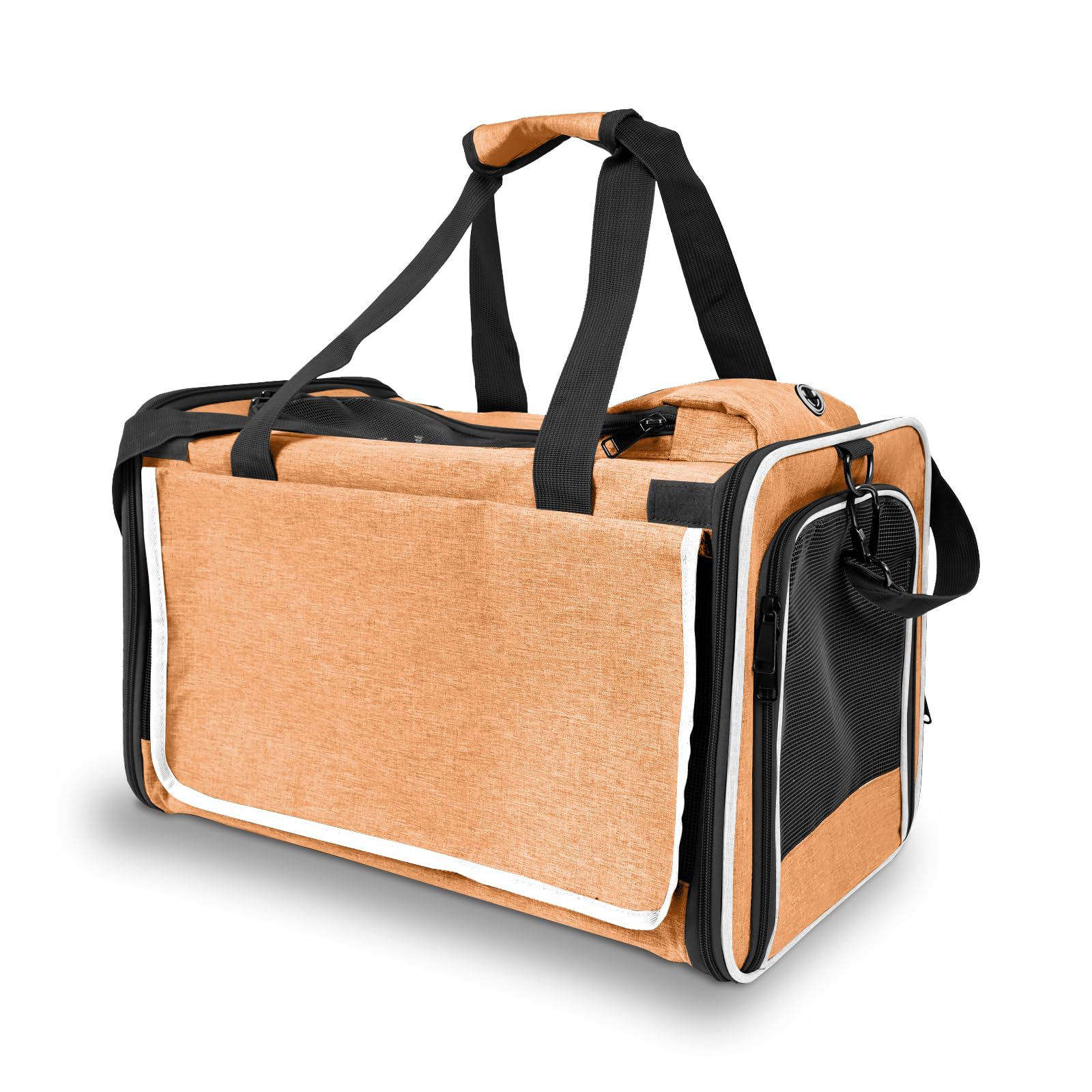 Gapzer Dog Carry Bag For Puppy Pet Soft-Shell Portable Kennel Crate For 0-15 Lbs Foldable Pomeranian Travel Cage Tea Cup Yorkie Carrier Purse Indoor Carrying Case Dog Supply Melon Tiny Dog Melon