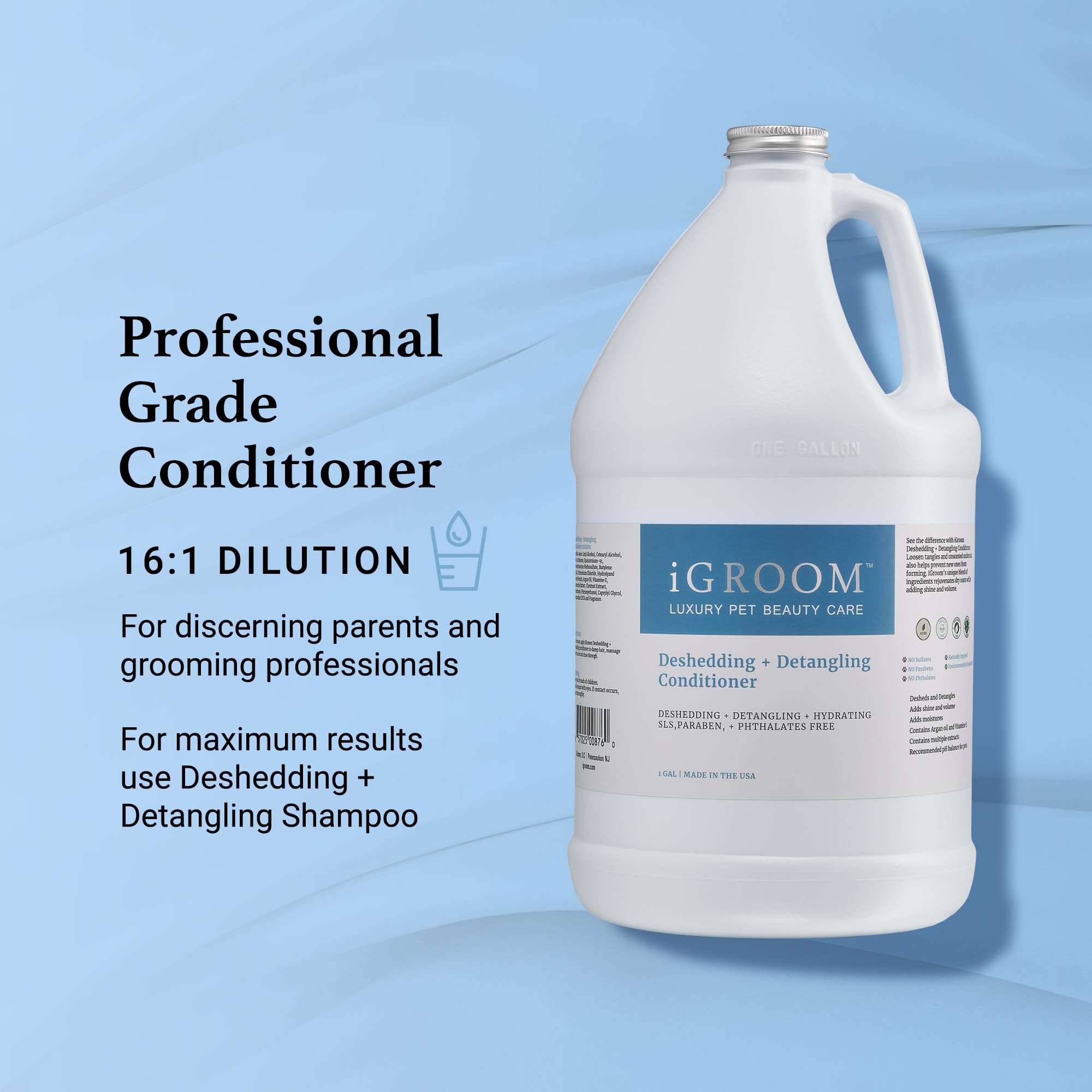 iGroom Deshedding & Detangling Dog Conditioner, Luxury Pet Beauty Care, Loosen Tangles + Unwanted Undercoat, Adds Shine + Volume