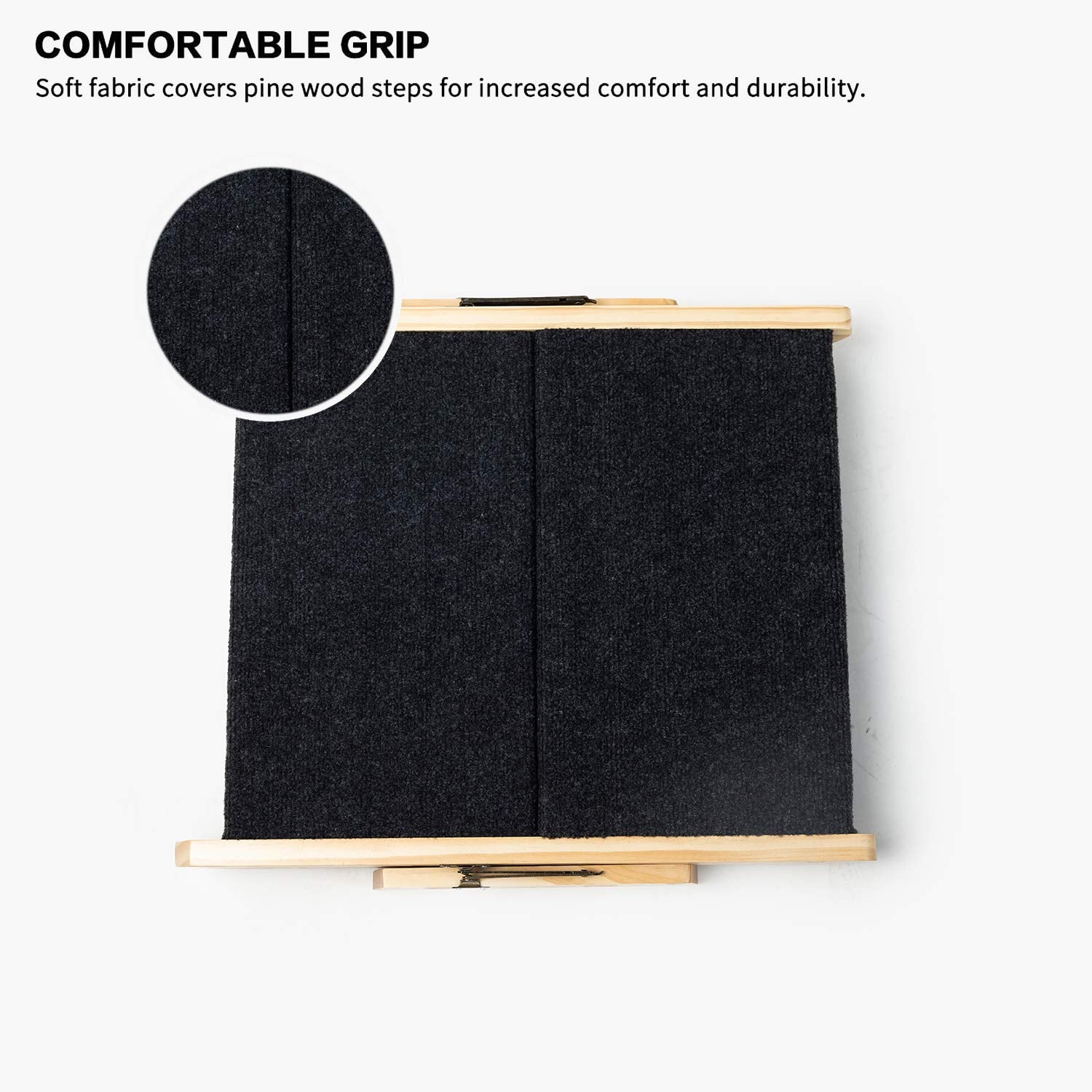 Mewang Wood Pet Stairs/Pet Steps - Foldable 3?evels?og Stairs &?amp?erfect For Beds And Cars - Portable?og/Cat Ladder Up To 110 Pounds