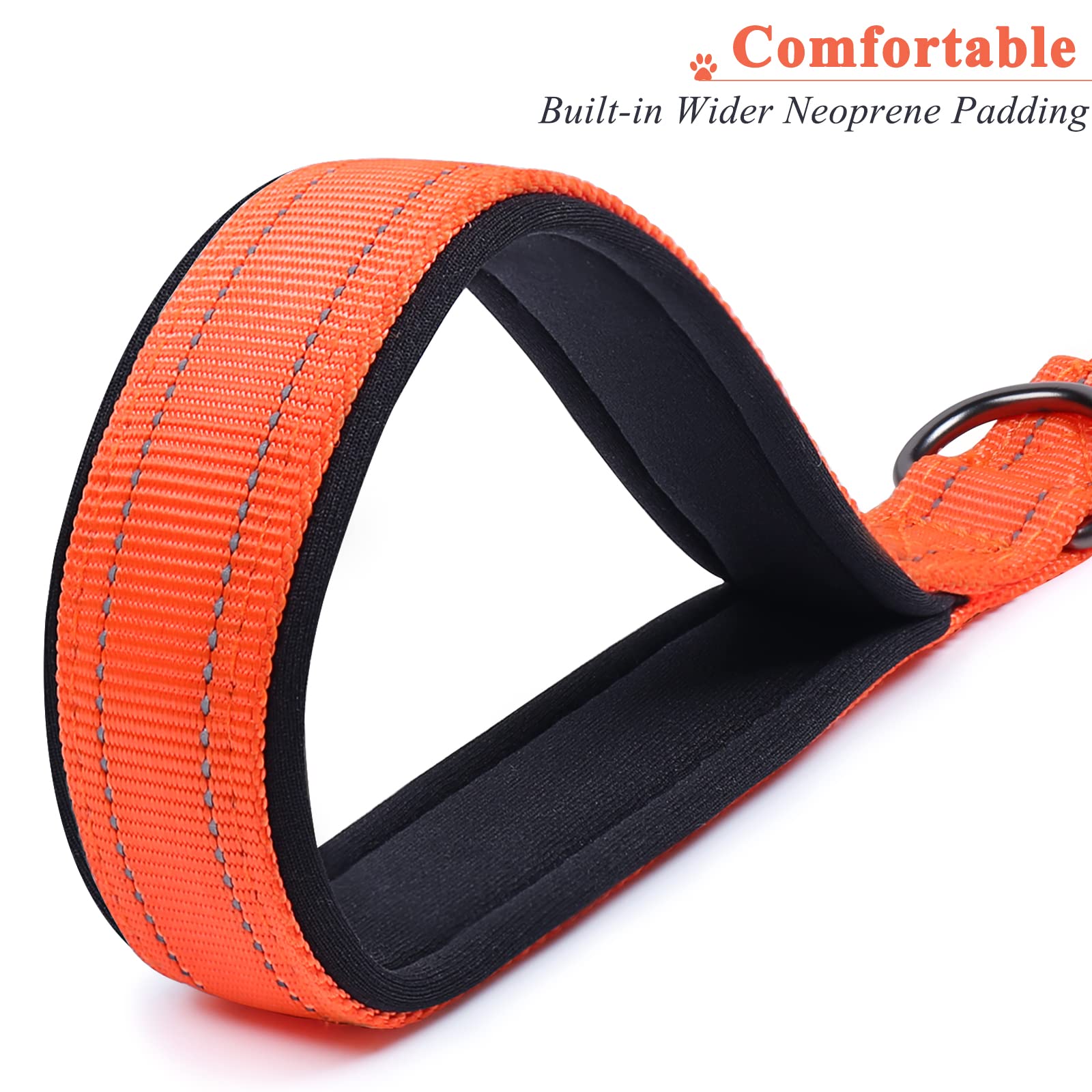 Vivaglory Short Dog Leash For Medium & Large Dogs, 18Inch, Orange