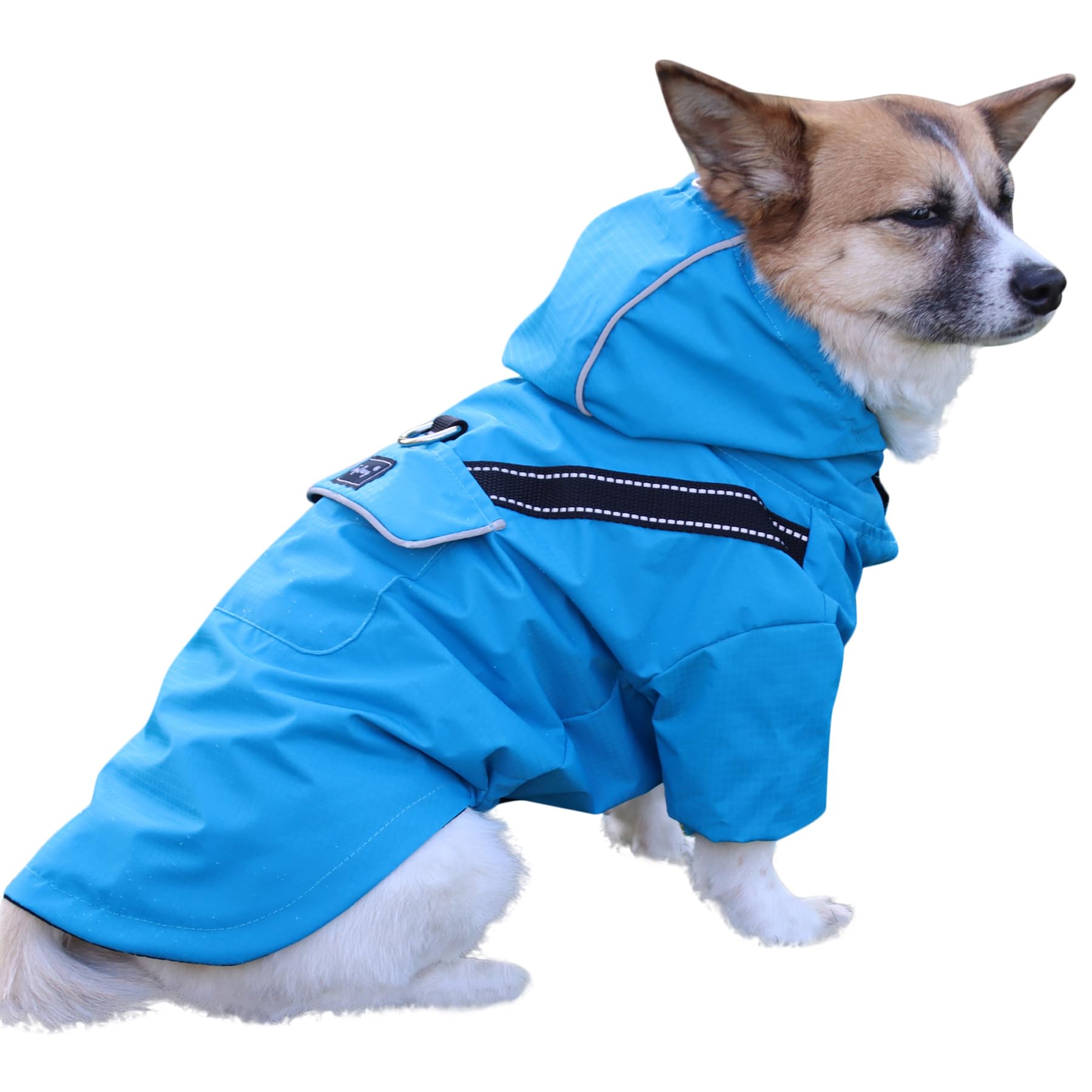 Joydaog Premium Dog Raincoat With Hood For Medium Dogs,Outdoor Sports Waterproof Dog Rain Jacket,Puppy Raincoat With Pockets,Yel