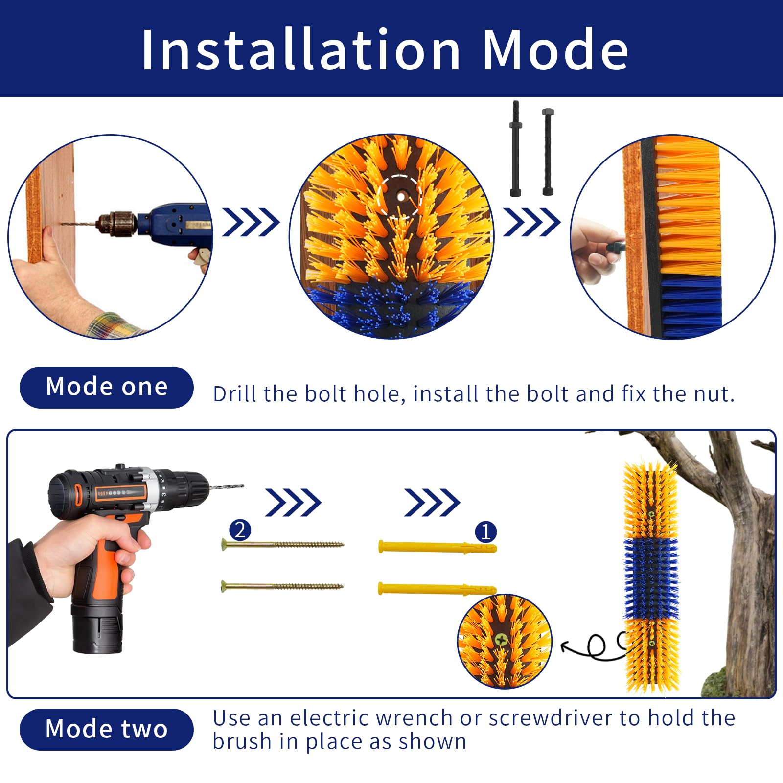 Livestock Scratch Brush With 4 Screws,Animal Back Scratching Brush For Cow,Cattle,Sheep, Horses,Pigs,Massage Grooming Tool (Yell