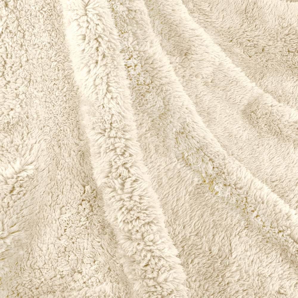 Petami Fluffy Waterproof Dog Blanket Fleece | Soft Warm Pet Fleece Throw For Large Dogs And Cats | Fuzzy Furry Plush Sherpa Throw Furniture Protector Sofa Couch Queen Bed (Beige Cream, 90X90)