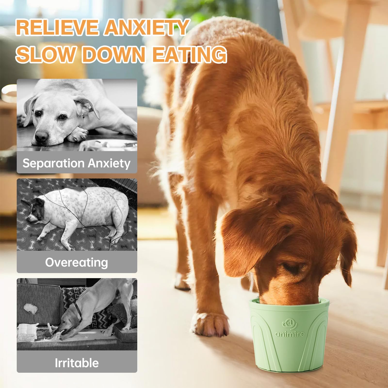 Dog Slow Feeder Lick Bowl, Anxiety Relief Dog Licking Mat Treat Dispenser, Non-Slip Anti-Choking Slow Eating Lick Bowl For Small