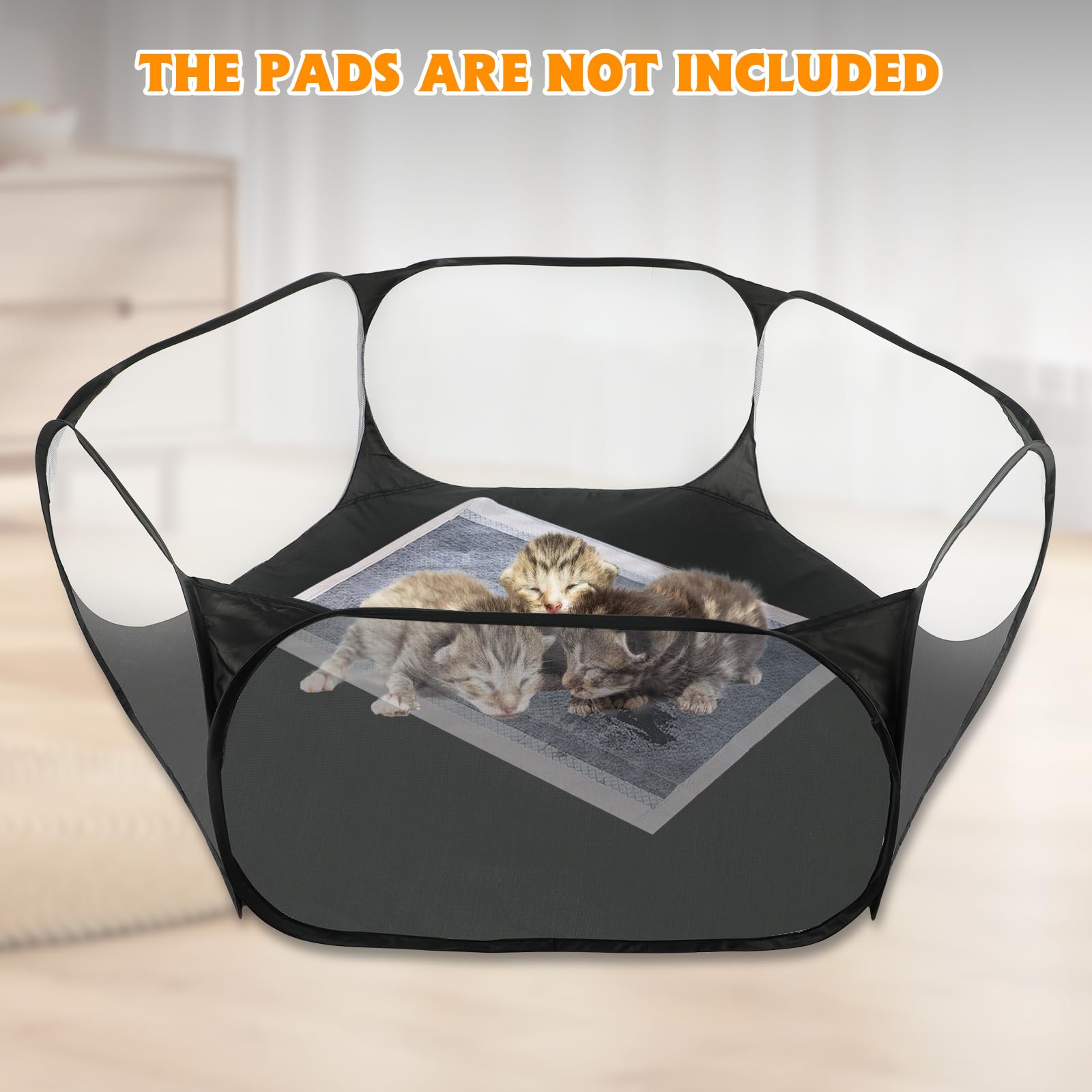 Rypet Guinea Pig Playpen - Breathable & Transparent Pet Playpen Pop Open Outdoor/Indoor Exercise Fence, Portable Yard Fence For