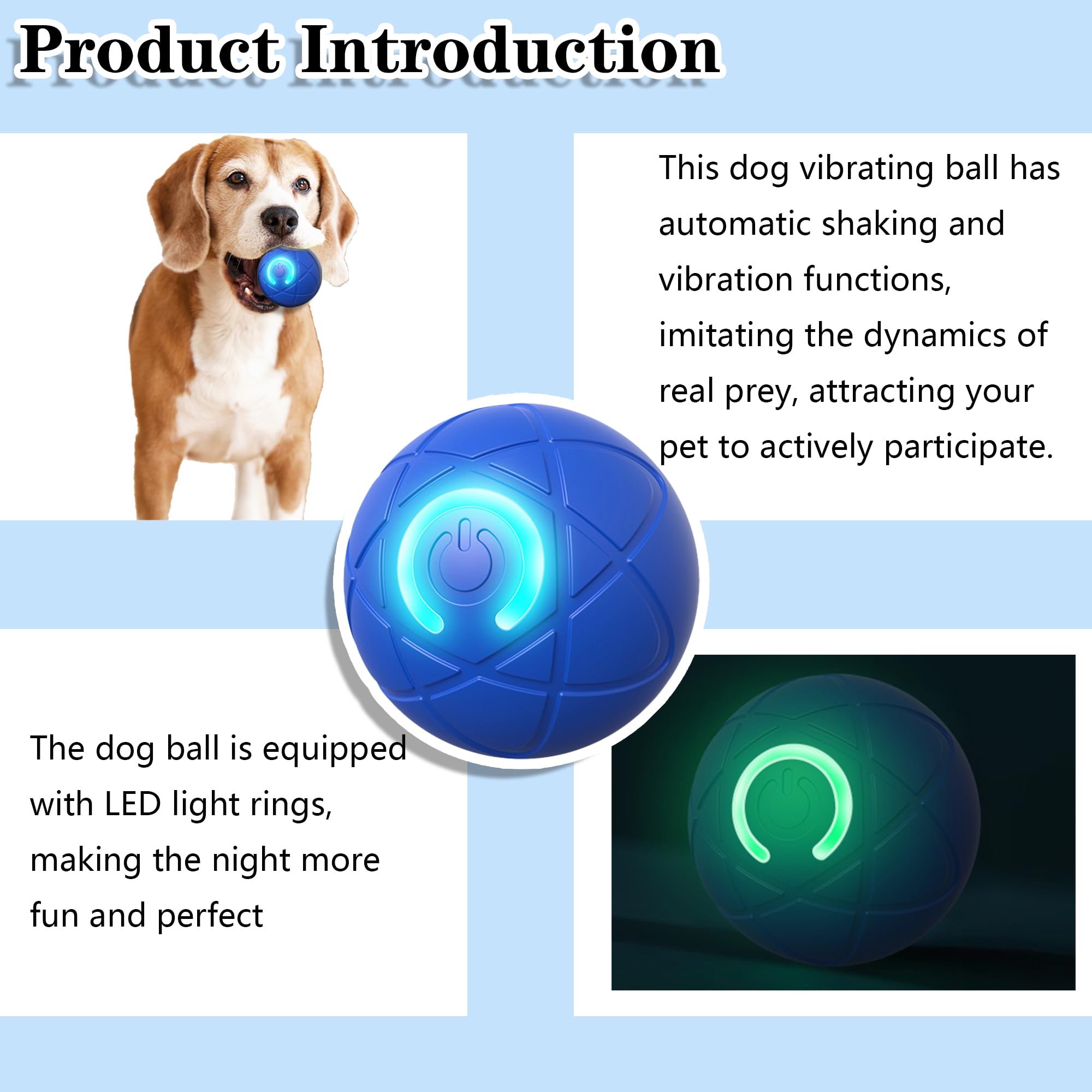 Interactive Dog Toys Dog Balls Activated Automatic Rolling Ball for Puppy Small Medium Dogs Smart Jumping Automatic Moving Bounc