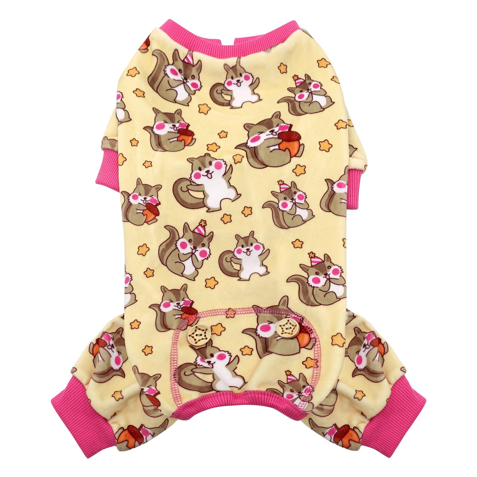KYEESE Dog Pajama Soft Material Stretchable Dogs Pajamas Onesie Pet Pjs Dogs Apparel for Small Dogs, Chipmunk, Large