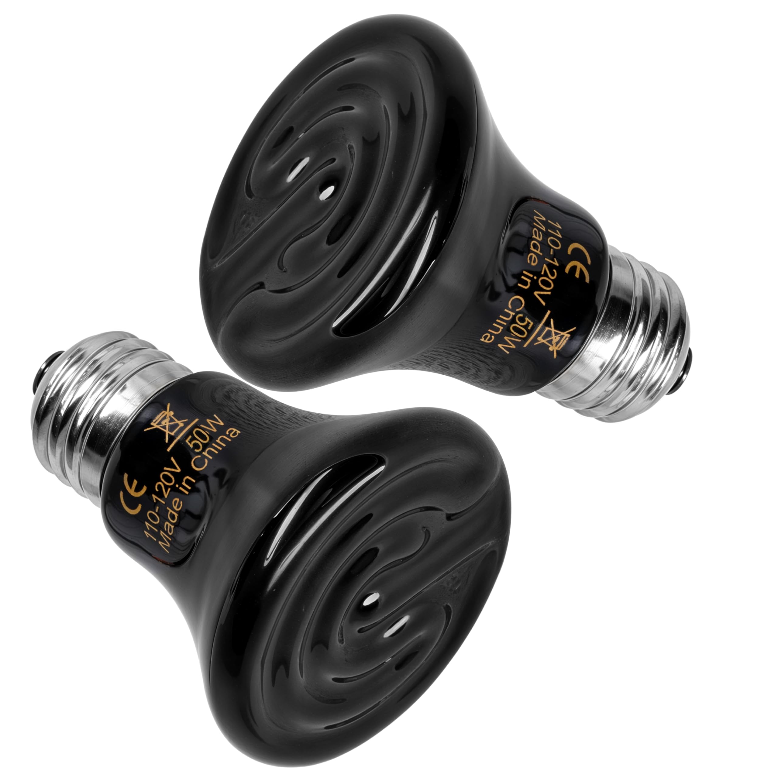 HealSmart 50W Mini Reptile Heat Lamp Ceramic Heat Emitter, No Light Emitting Heat Bulbs, Suitable for Snake/Lizard/Spider, Plant