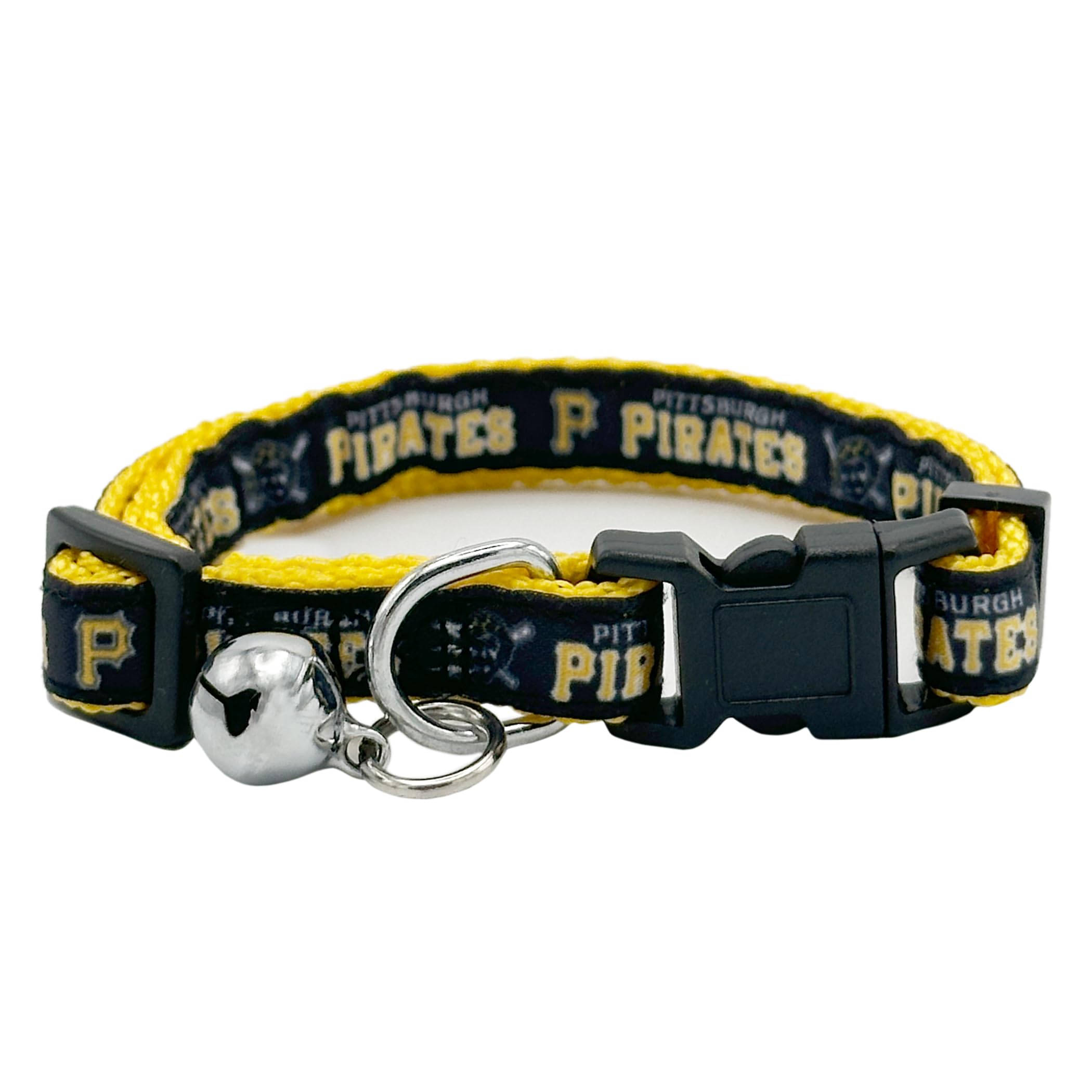 Mlb Cat Collar Pittsburgh Pirates Satin Cat Collar Baseball Team Collar For Dogs & Cats. A Shiny & Colorful Cat Collar With Ring