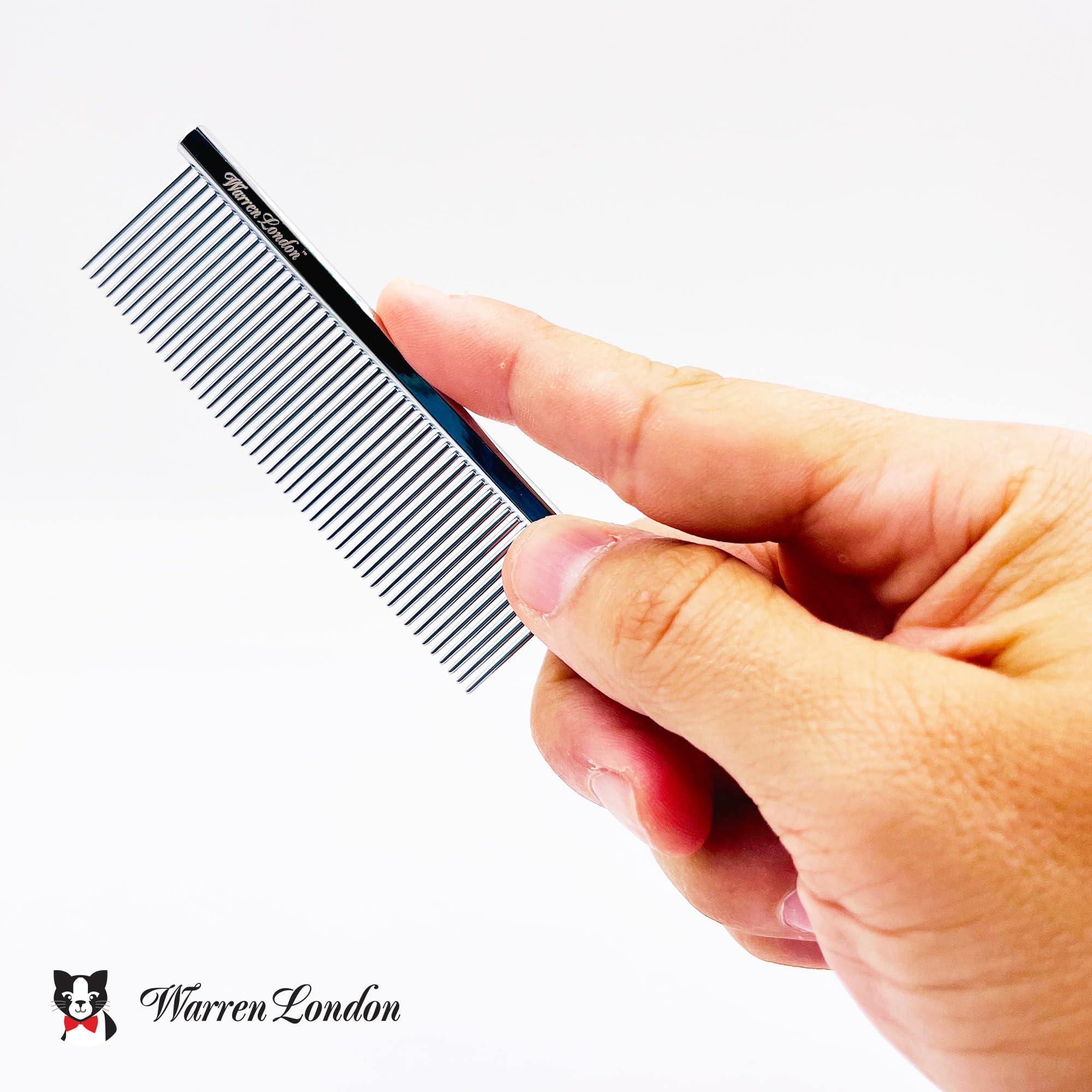 Warren London Precision Tail Comb Made With Copper | 7 Inches | Rounded Tips Prevent Irritation | Finishing And Fluffing Comb Fo