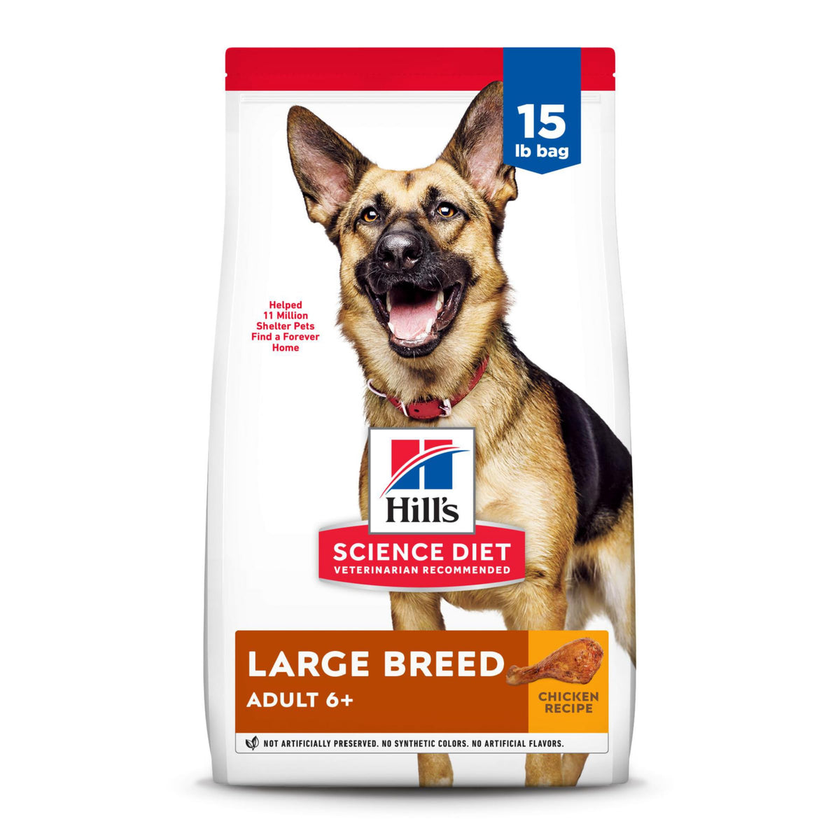 Hill'S Science Diet Adult 6+ Chicken Meal, Barley & Brown Rice Recipe Large Breed Dry Dog Food, 15 Lbs.