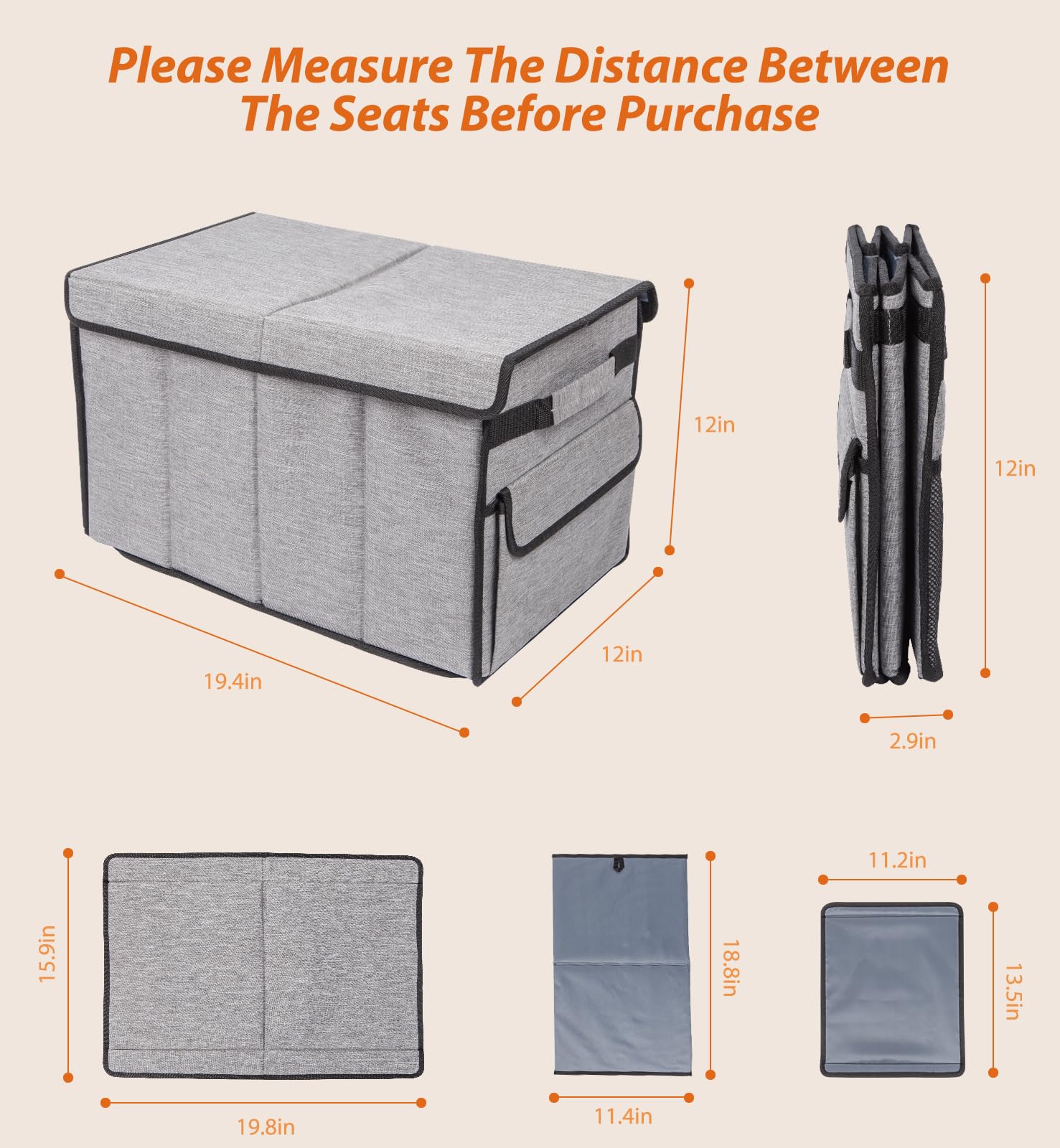 Back Seat Extender For Dogs Up To 120Lbs, Car Seat With Pocket, Portable Dog Back Seat Extender For Road Trip, Car Organizer Gap