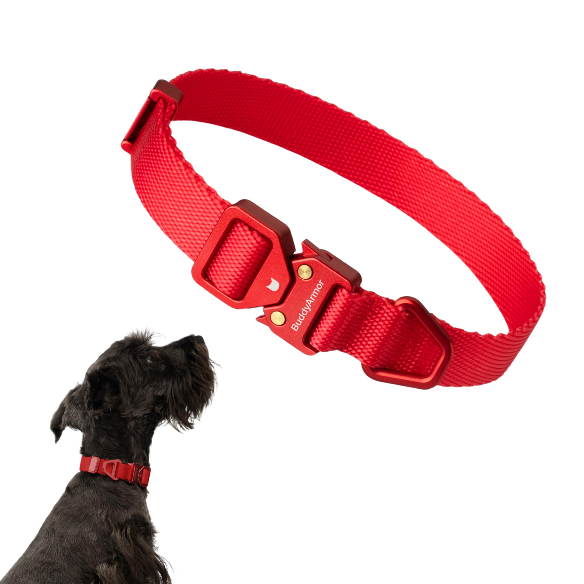 Buddyarmor Dog Collar Pro, Soft Lightweight Dog Collar With Metal Buckle Quick Release Heavy Duty Adjustable Nylon Collar For Tr