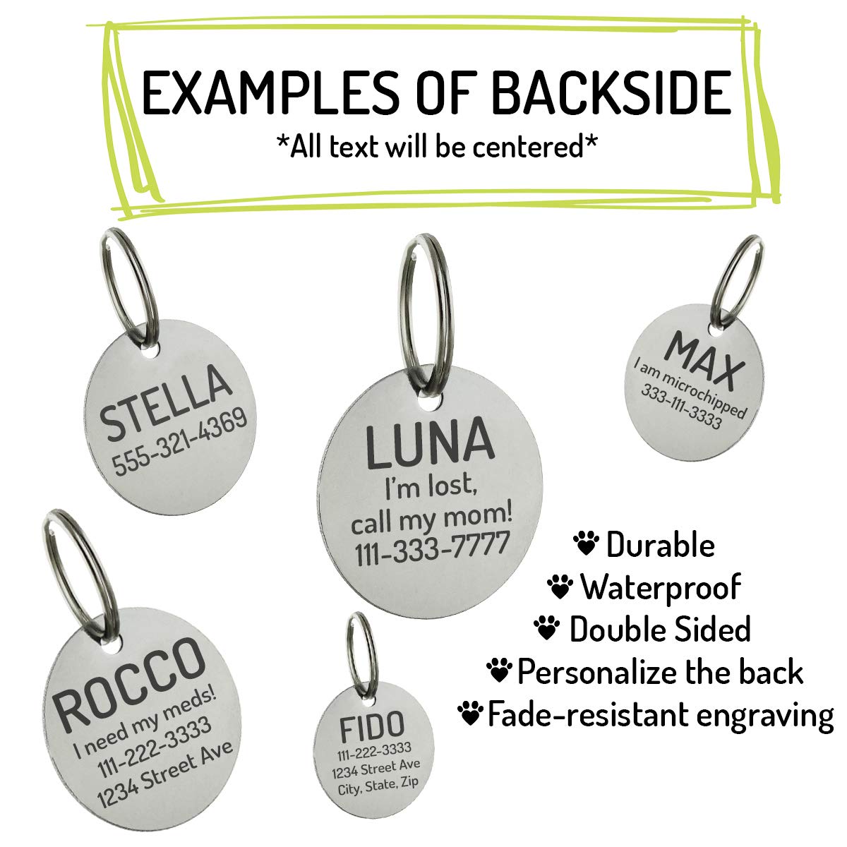 I'M Deaf But I Hear With My Heart Personalized Pet Id Tag - 30Mm Double Sided Laser Engraved For Dog Or Cat