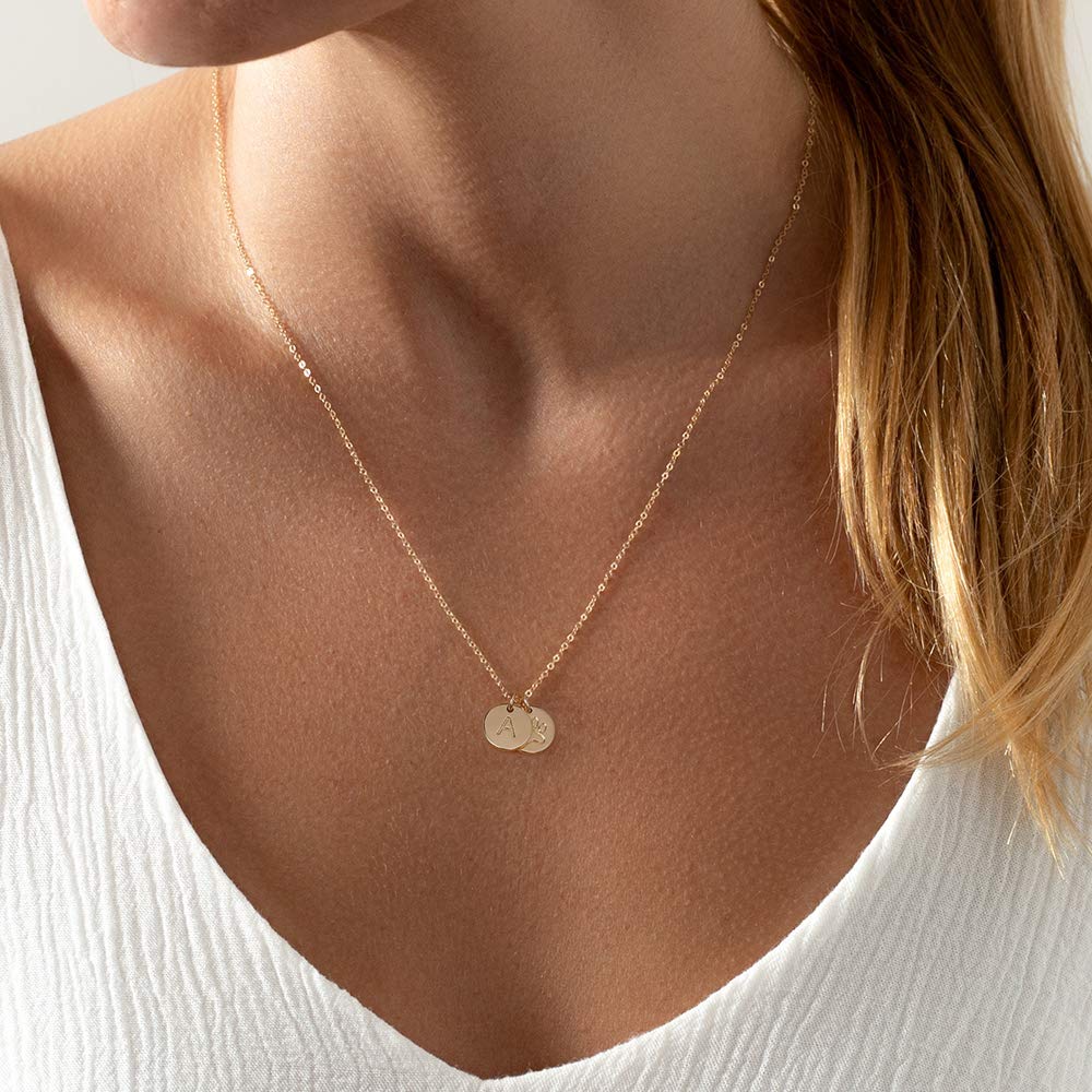 Dog Mom Gifts For Women Necklace, 14K Gold Filled Dog Mom Gifts K Letter Initial Necklace Women Girls Alphabet Disc Puppy Paw Print Necklace Pet Dog Lovers Gifts For Dog Mom