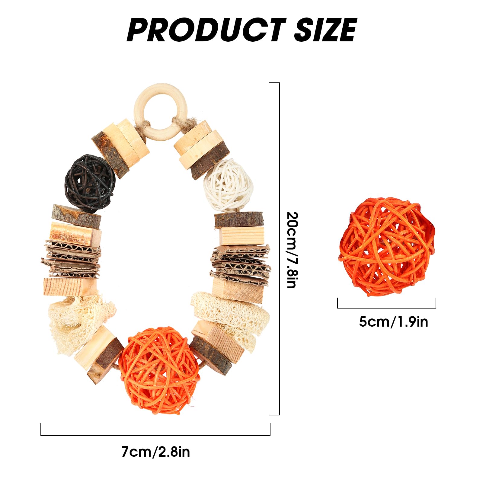 Abizoo Guinea Pig Chew Toys,Bunny Toys Hanging,Natural Wood for Rabbits Teeth Grinding Chinchilla,Bird,Dwarf Hamster,Rabbit Chew