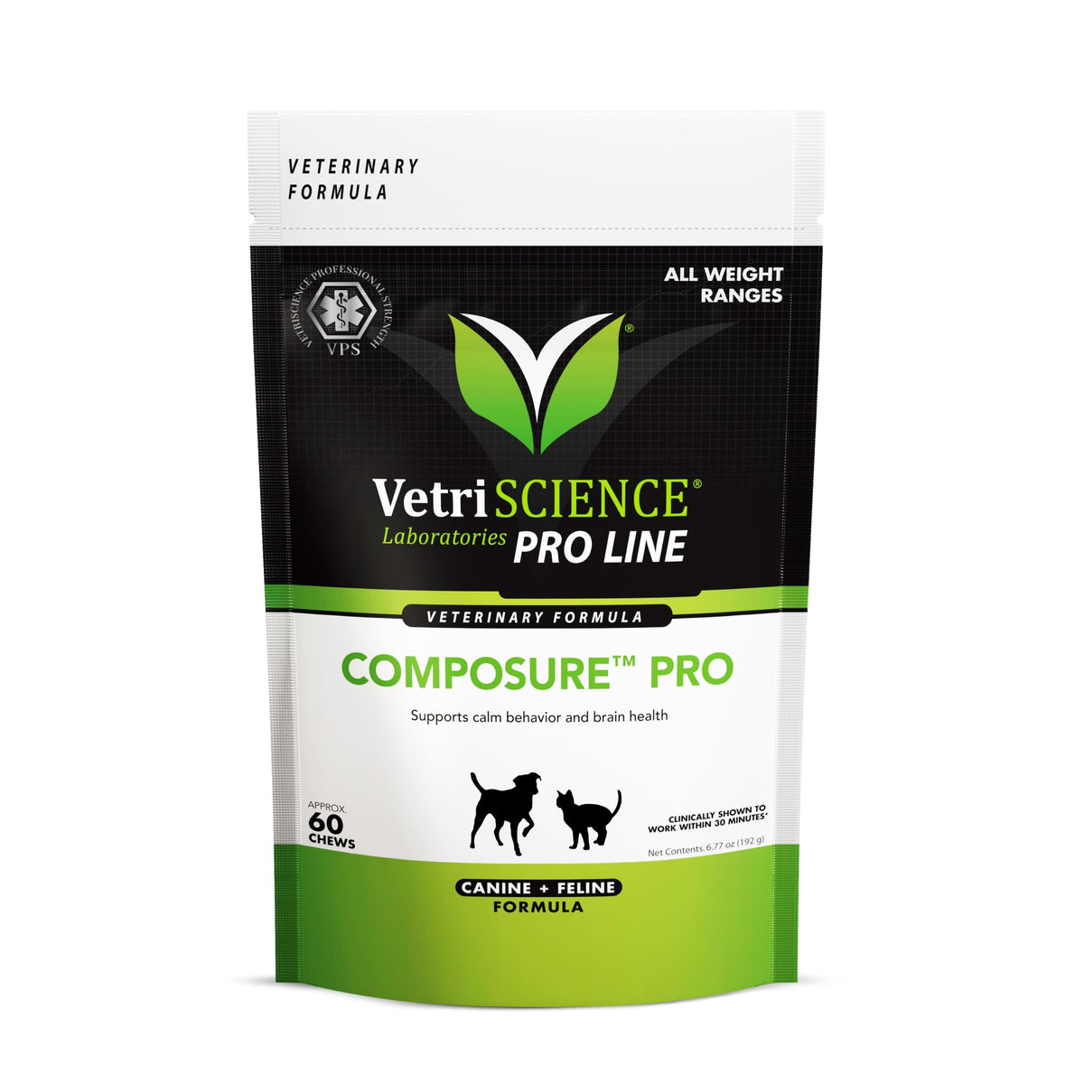 Vetriscience Composure Pro - Calming Support Supplement For Cats & Dogs - Relaxation Bites With Colostrum Calming Complex & Vitamin B - Clinical Strength - Pet Aid Chews - 60 Chews