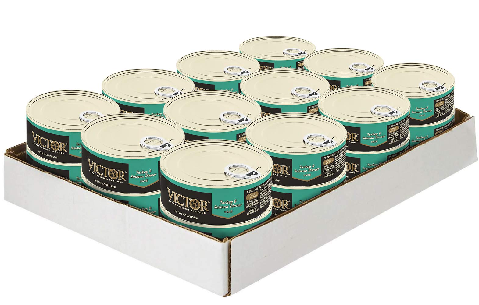 Victor Super Premium Cat Food - Turkey and Salmon Dinner Pt   - Canned Wet Food for Indoor and Outdoor Cats and Kittens - All Br