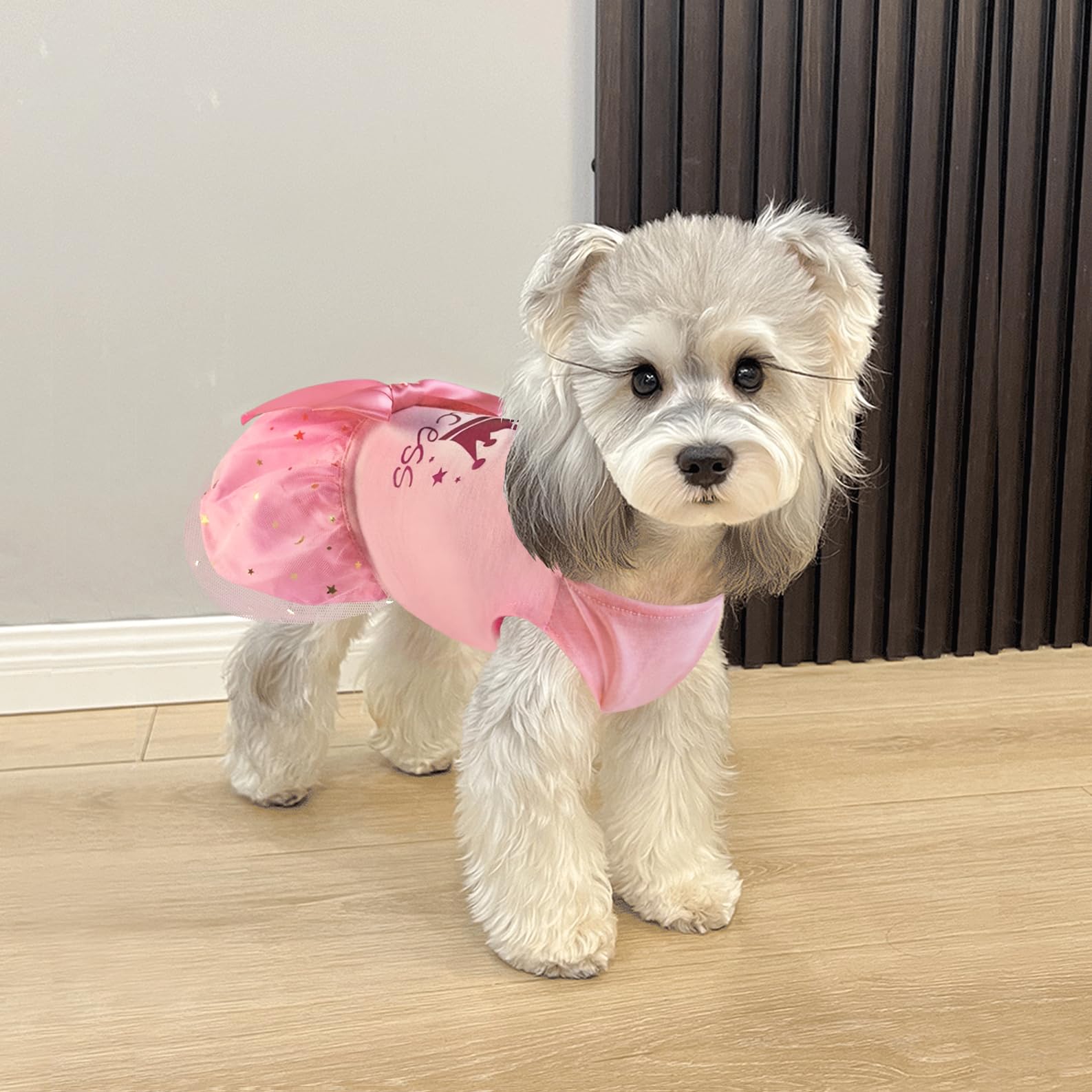 Idepet Princess Dog Dress Tulle Puppy Skirt Pet Apparel Dog Tutu With Bowknot,Birthday Dresses Daisy Sleeveless Holiday Clothes