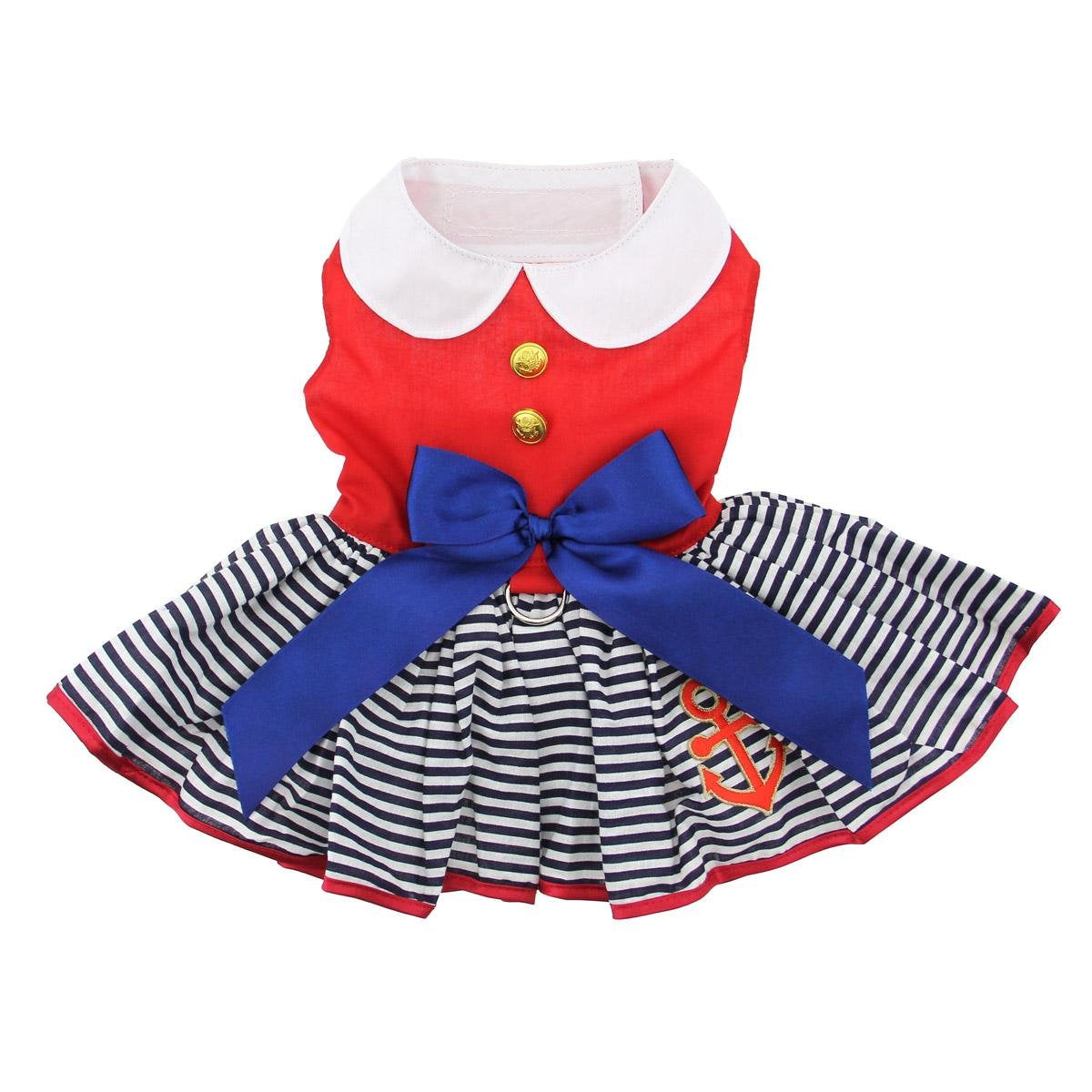 Doggie Design Sailor Girl Dress With Matching Leash Dd 70888 Small
