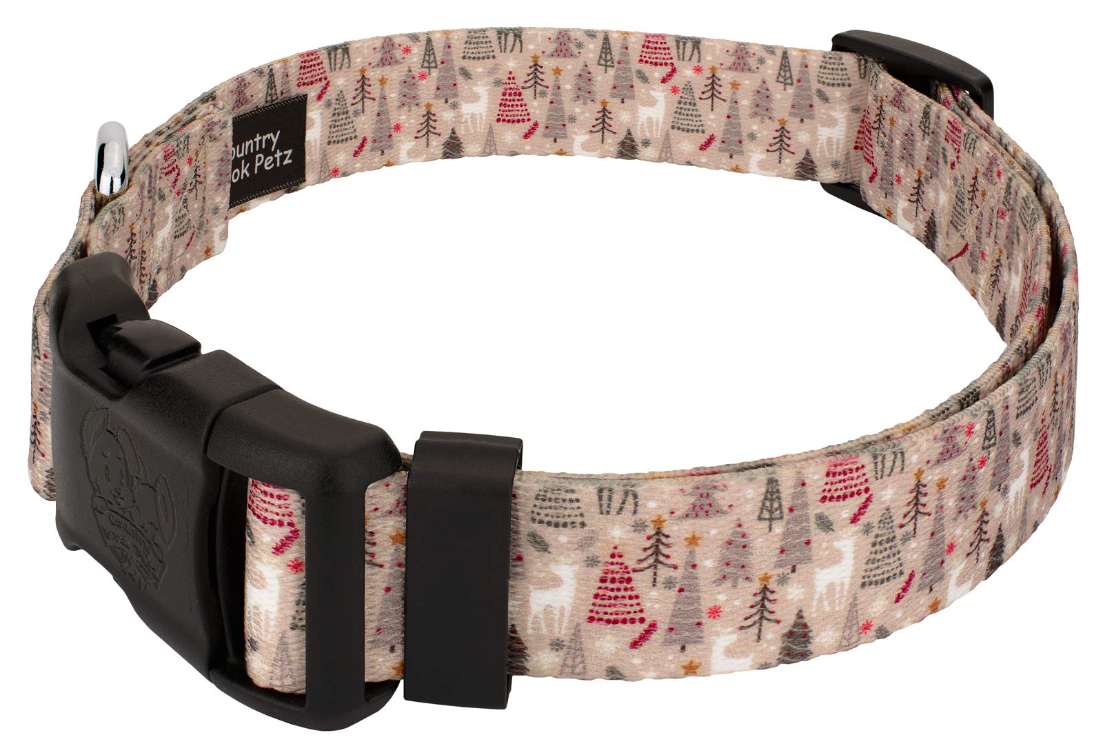 Country Brook Petz - Deluxe Woodland Christmas Dog Collar Limited Edition - Made in The U.S.A - Christmas Collection Featuring F