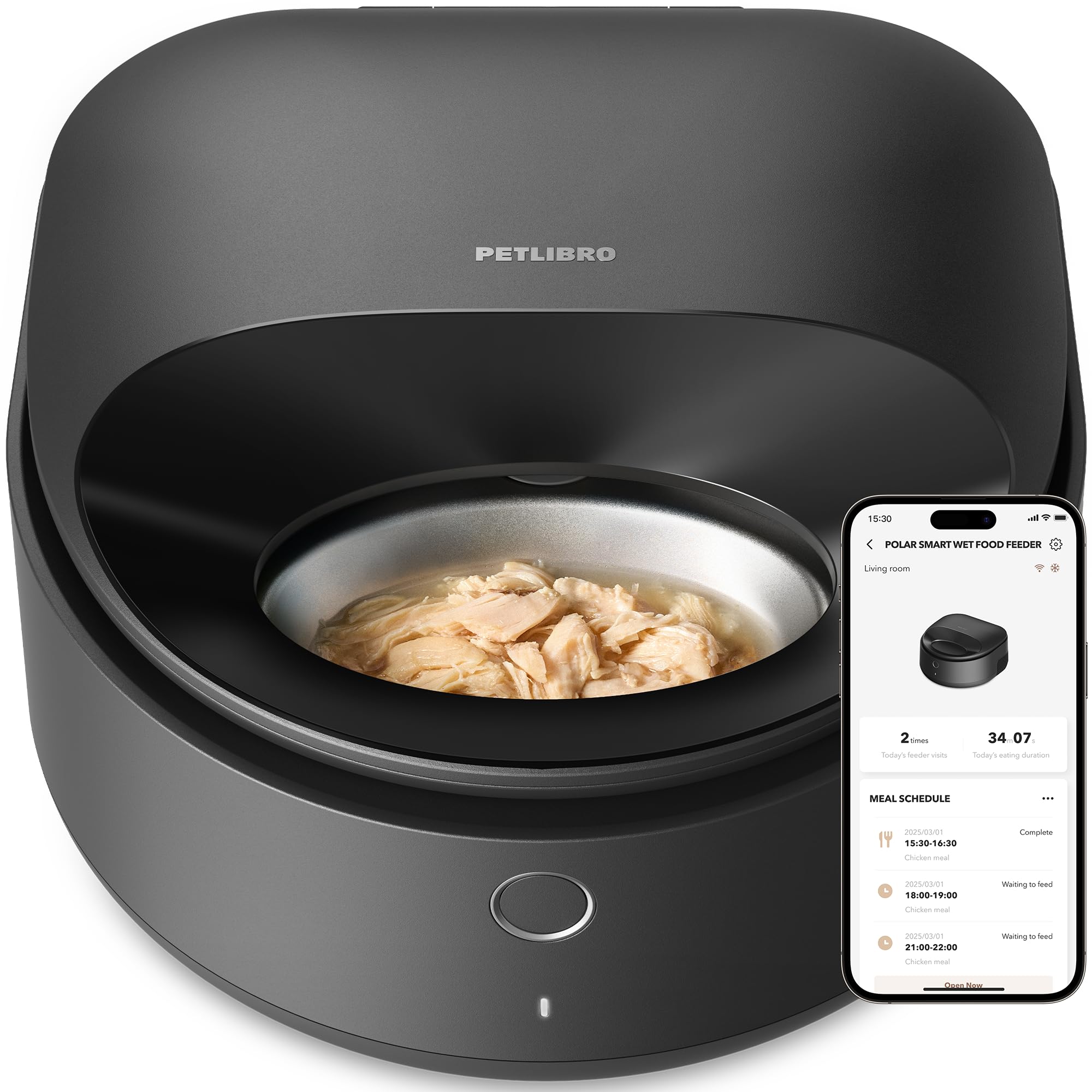 PETLIBRO Automatic Cat Feeder for Wet Food, Refrigerated Cat Feeder with Stainless Steel Bowl and Semiconductor Cooling, App Con