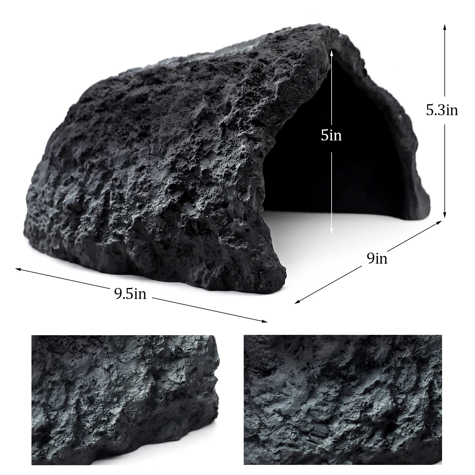 NOMAL Reptile Rock Hide Cave Large Reptile Habitat Turtle Hideouts Cave for Lizards Bearded Dragon Leopard Gecko Snake Amphibian