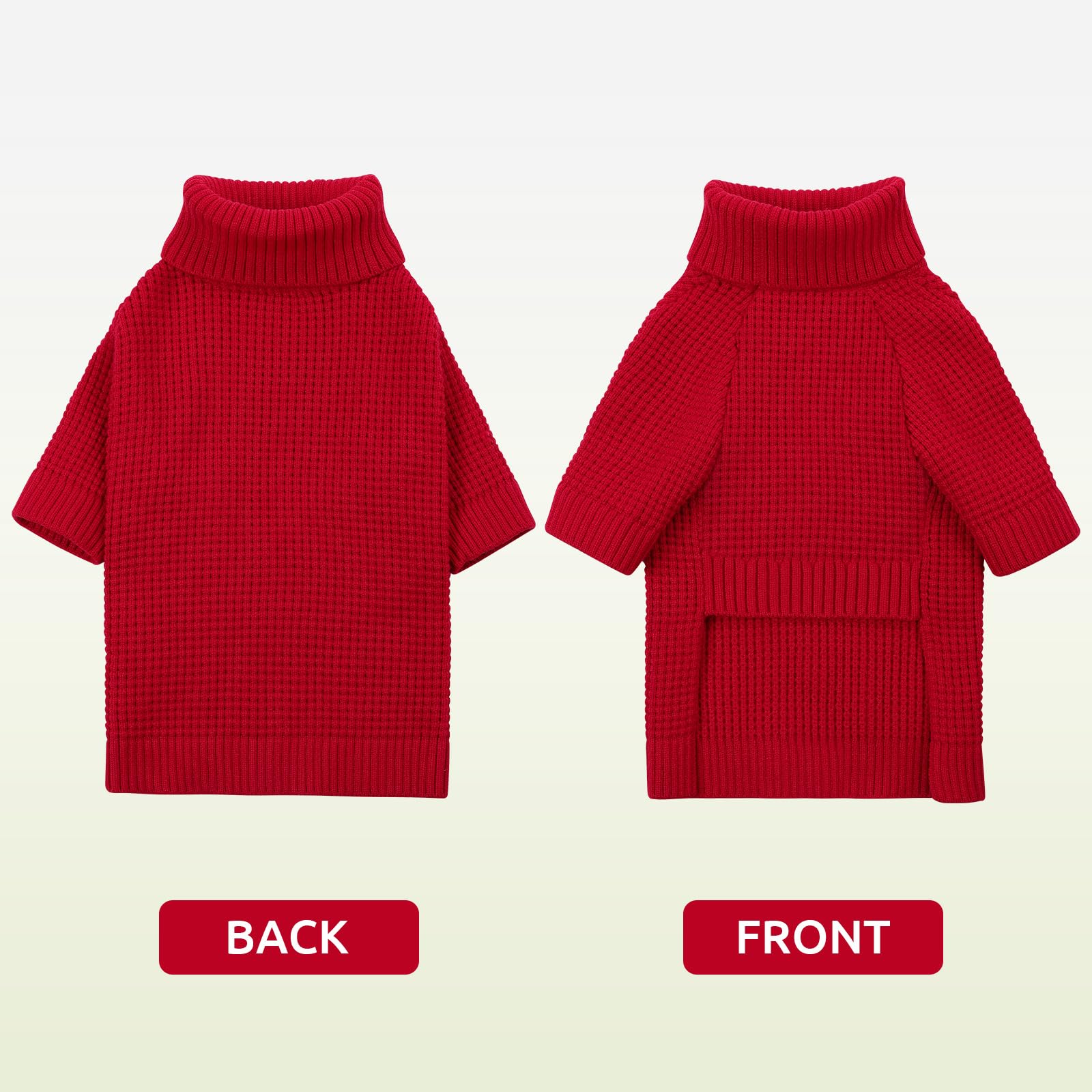 Queenmore Dog Sweaters For Small Dogs Male, Turtleneck Fall Doggie Sweater, Waffle Knit Sweater For Small Dogs, Cat Sweater Pupp