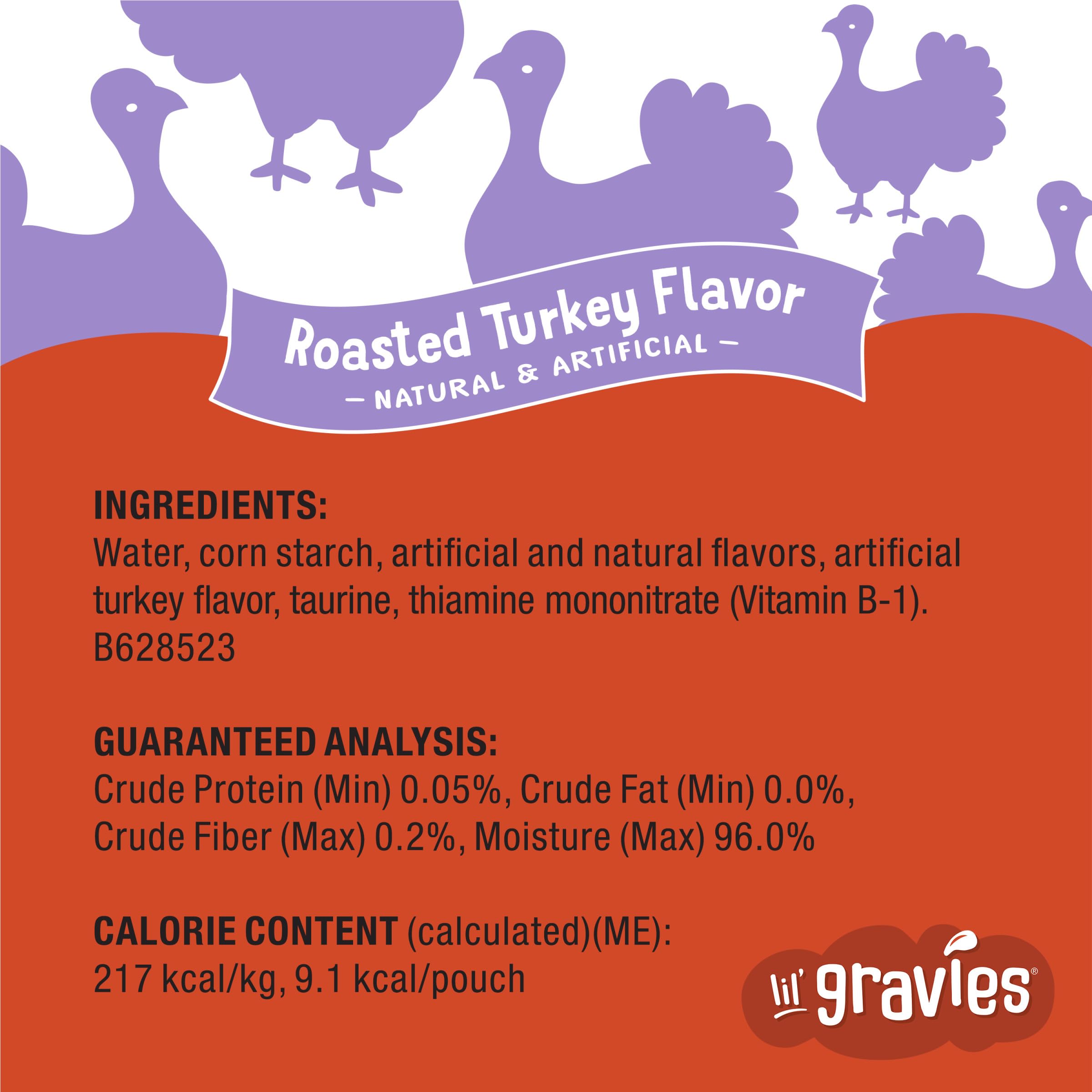 Friskies Lil' Gravies Roasted Turkey Flavor Cat Treats, 1.55 oz Pouches, Pack of 16