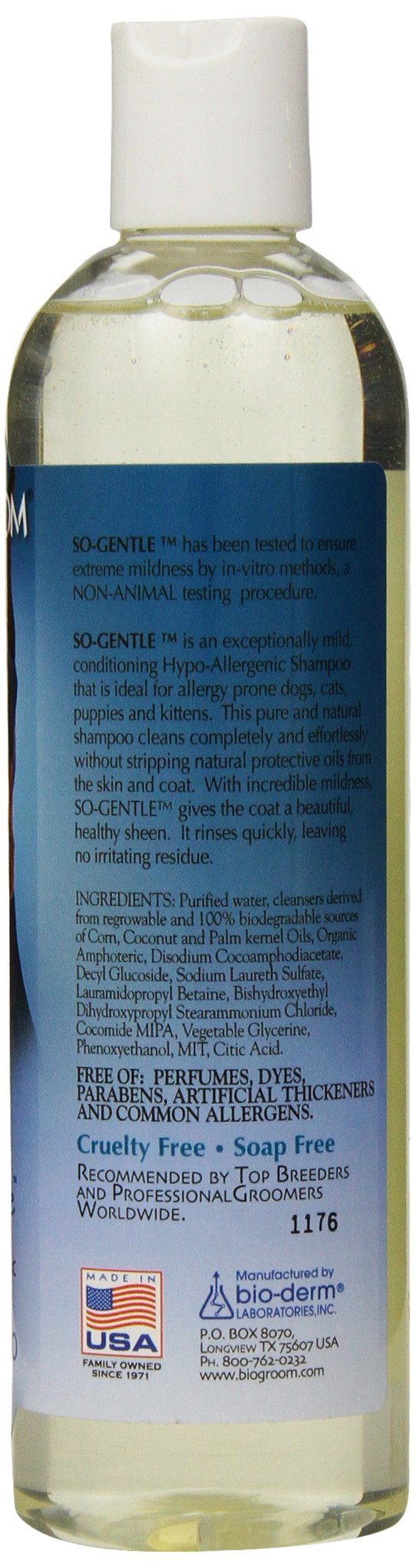 Bio-Groom So-Gentle Hypoallergenic Dog Shampoo - Tearless, Cat & Dog Bathing Supplies, Puppy Shampoo For Gentle Skin, Cruelty-Fr