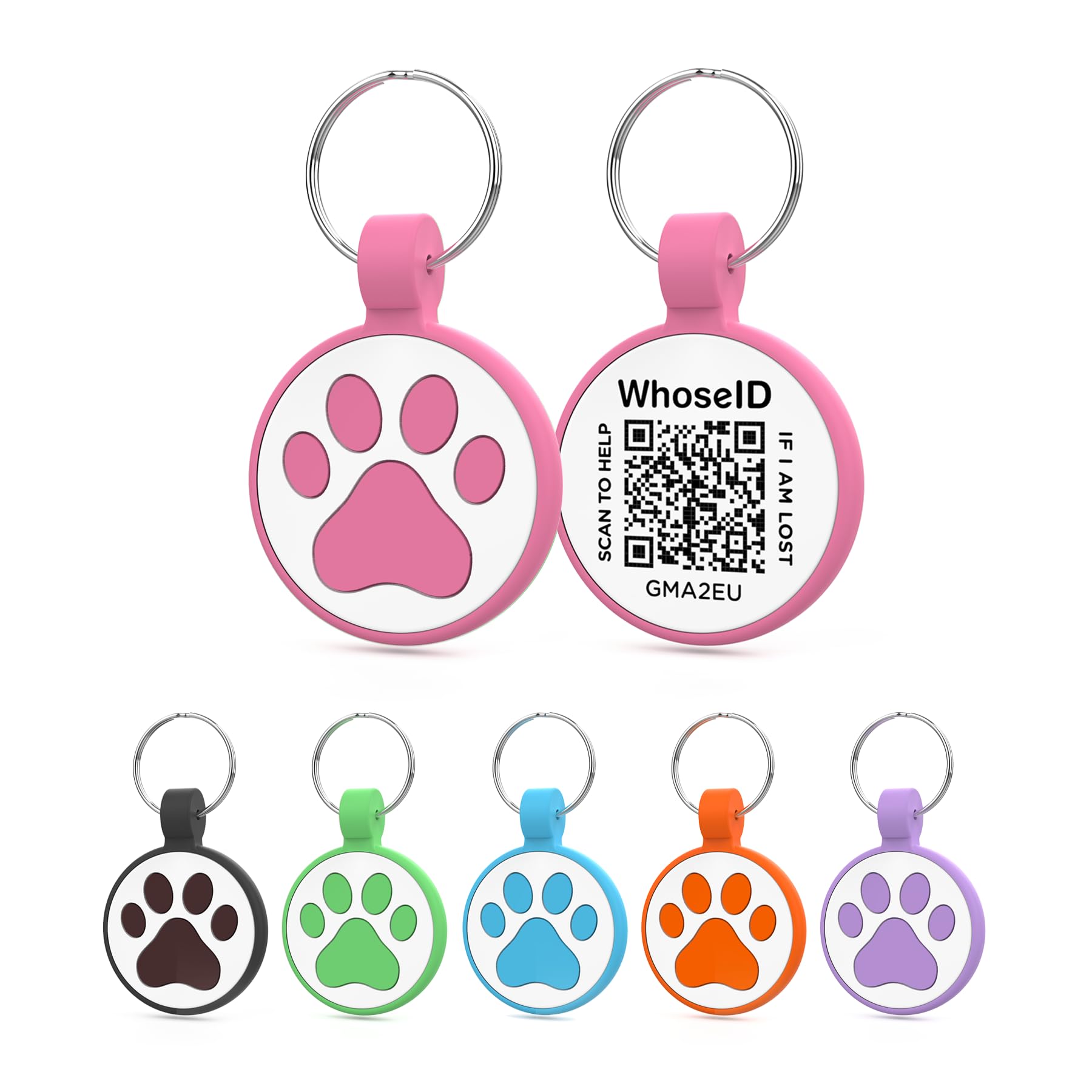 Whoseid Qr Code Cat Tag, Modifiable Pet Online Profile Page, Multiple Emergency Contact, Silent Silicone Cat Tag, Lightweight, N