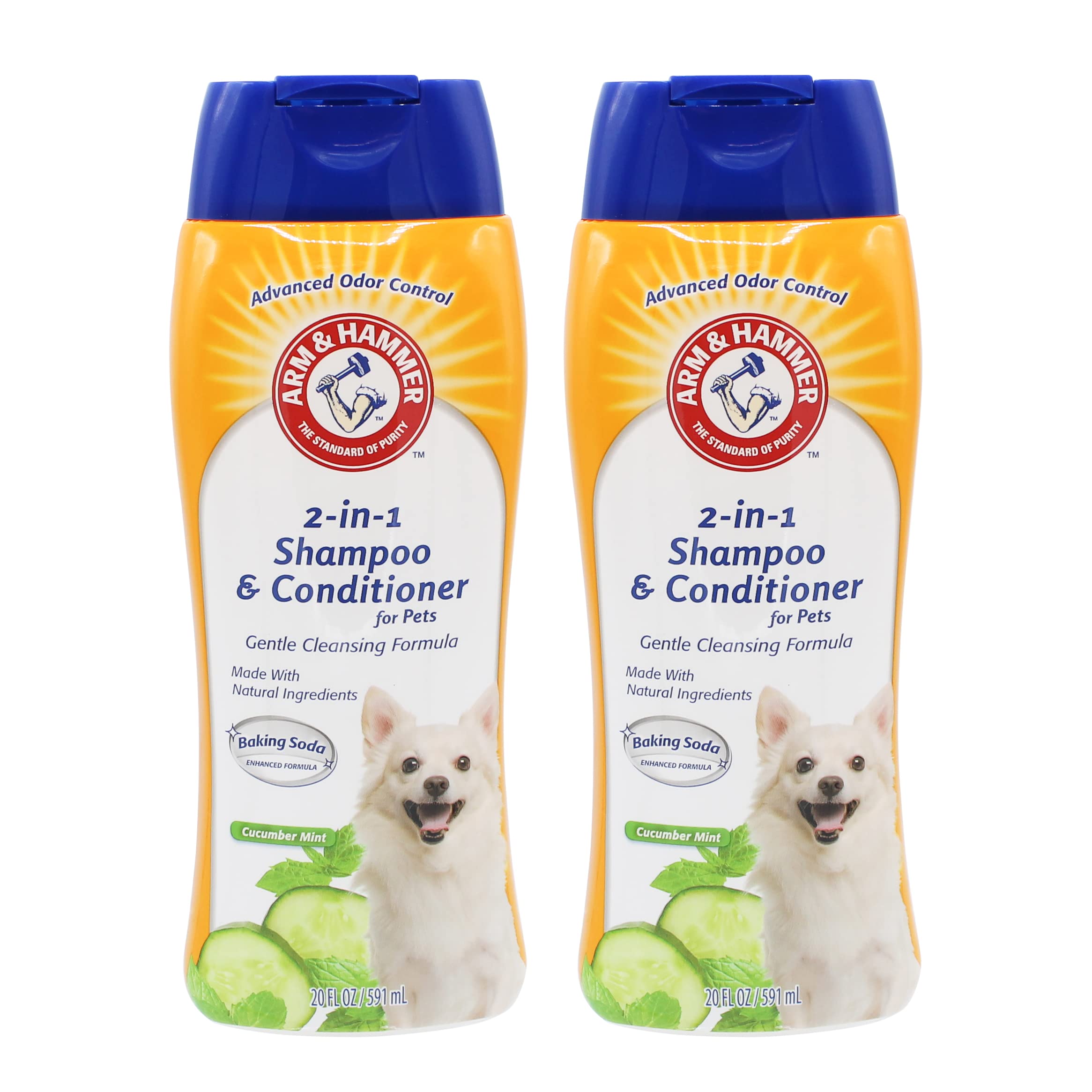 Arm & Hammer For Pets 2-In-1 Shampoo & Conditioner For Dogs | Dog Shampoo & Conditioner In One | Cucumber Mint, 20 Ounces - 2 Pack Dog Shampoo And Conditioner For All Dogs