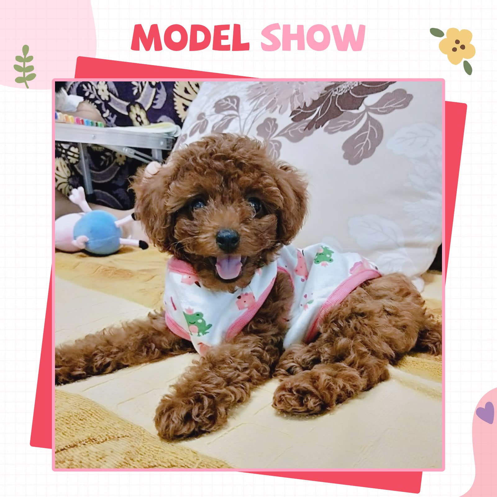 Hrttsy Small Dog Shirt Cute Puppy Cat T Shirt Clothes Soft Cotton Sleeveless Tee Shirts For Small Dogs Cats Summer Doggy Vest Tee Shirt Chihuahua Yorkie Shih Tzu Pet Apparels(Pink Girl,L)