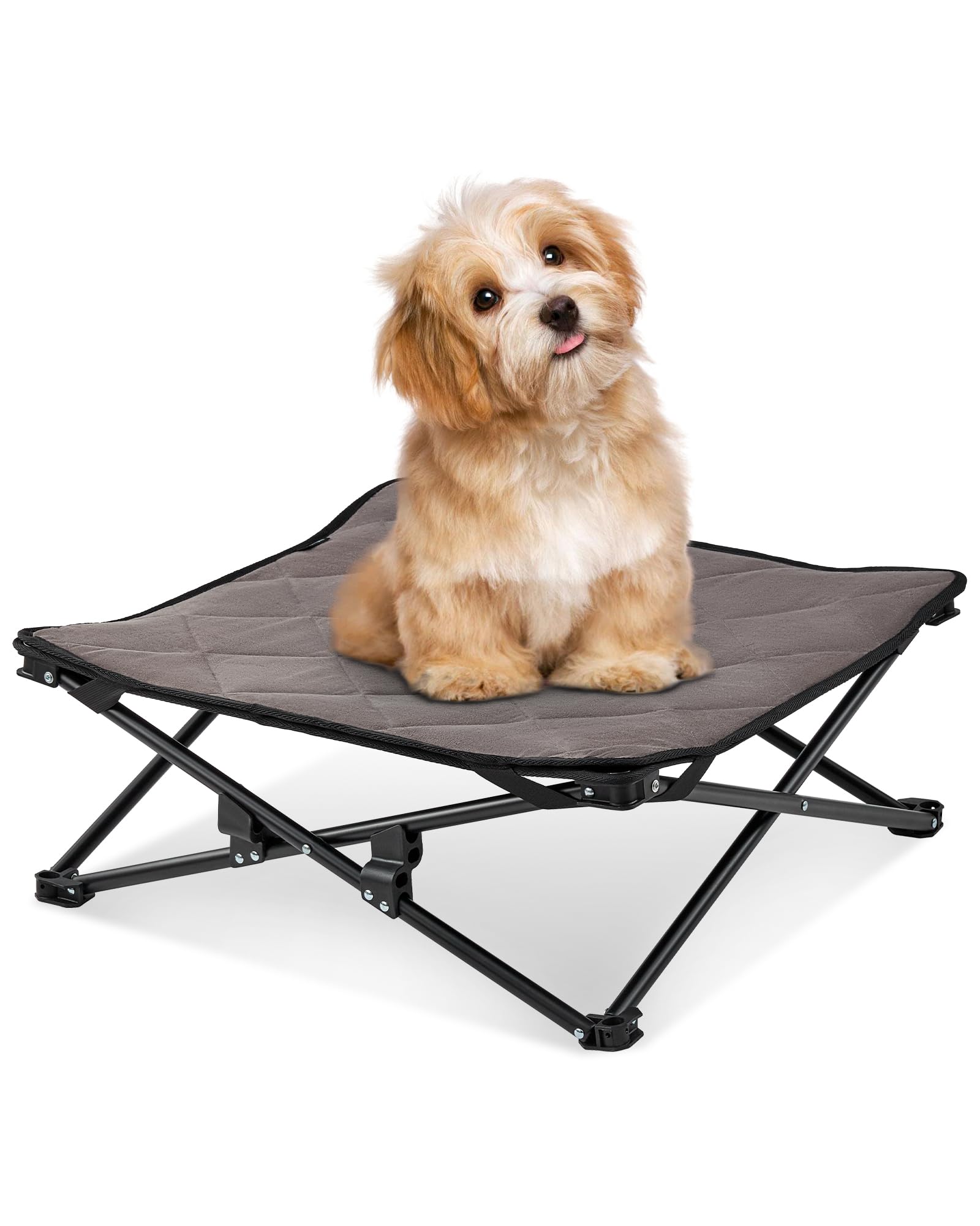 Kingcamp Elevated Dog Bed For Small Dogs, Raised Outdoor Indoor Portable Cooling Cot Lifted Pet Hammock Off Ground With Washable