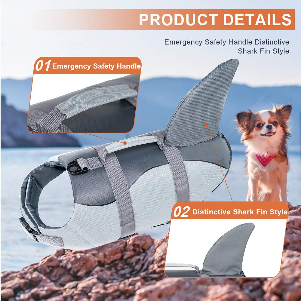Emust Dog Life Vest, Dog Life Jacket For Small, Middle, Large Dogs With Rescue Handle Flotation Vest Safety Lifesaver For Swimmi
