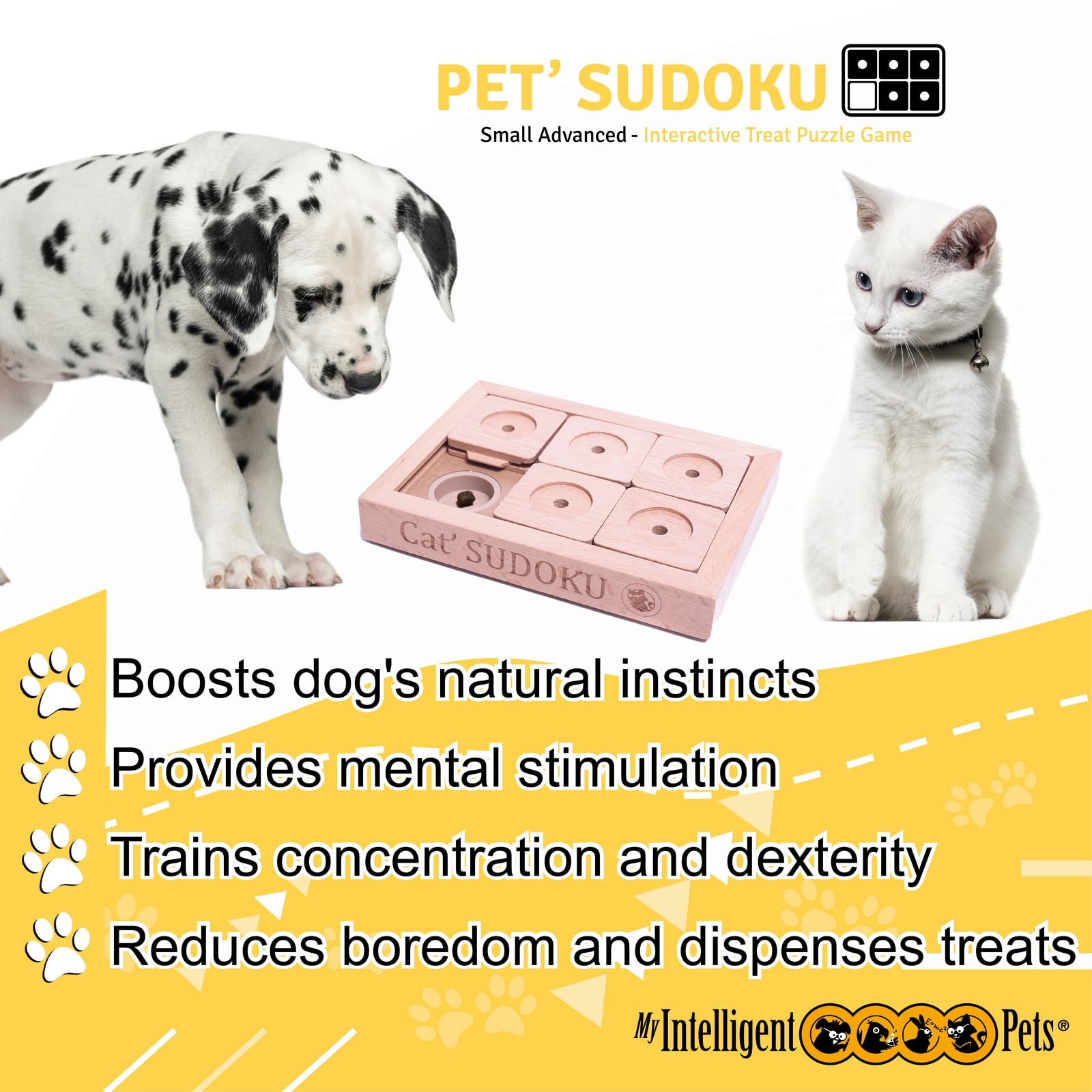 My Intelligent Pets Sudoku Small Advanced - 6 Fields - Intelligent Pet Sudoku Puzzle, Natural Instincts Booster, Pet Interactive
