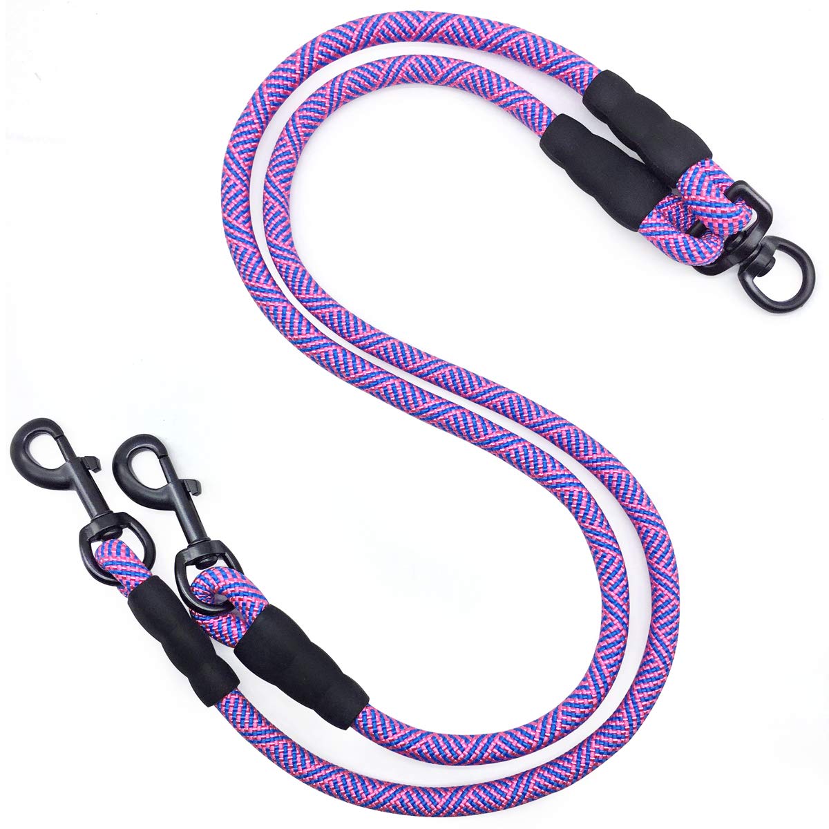 Mycicy Double Dog Leash Coupler, Tandem Leash For Two Dogs, No Tangle 360° Swivel Rotation Dual Strong Lead, For Large Medium Small Puppy Dogs (33Inch)